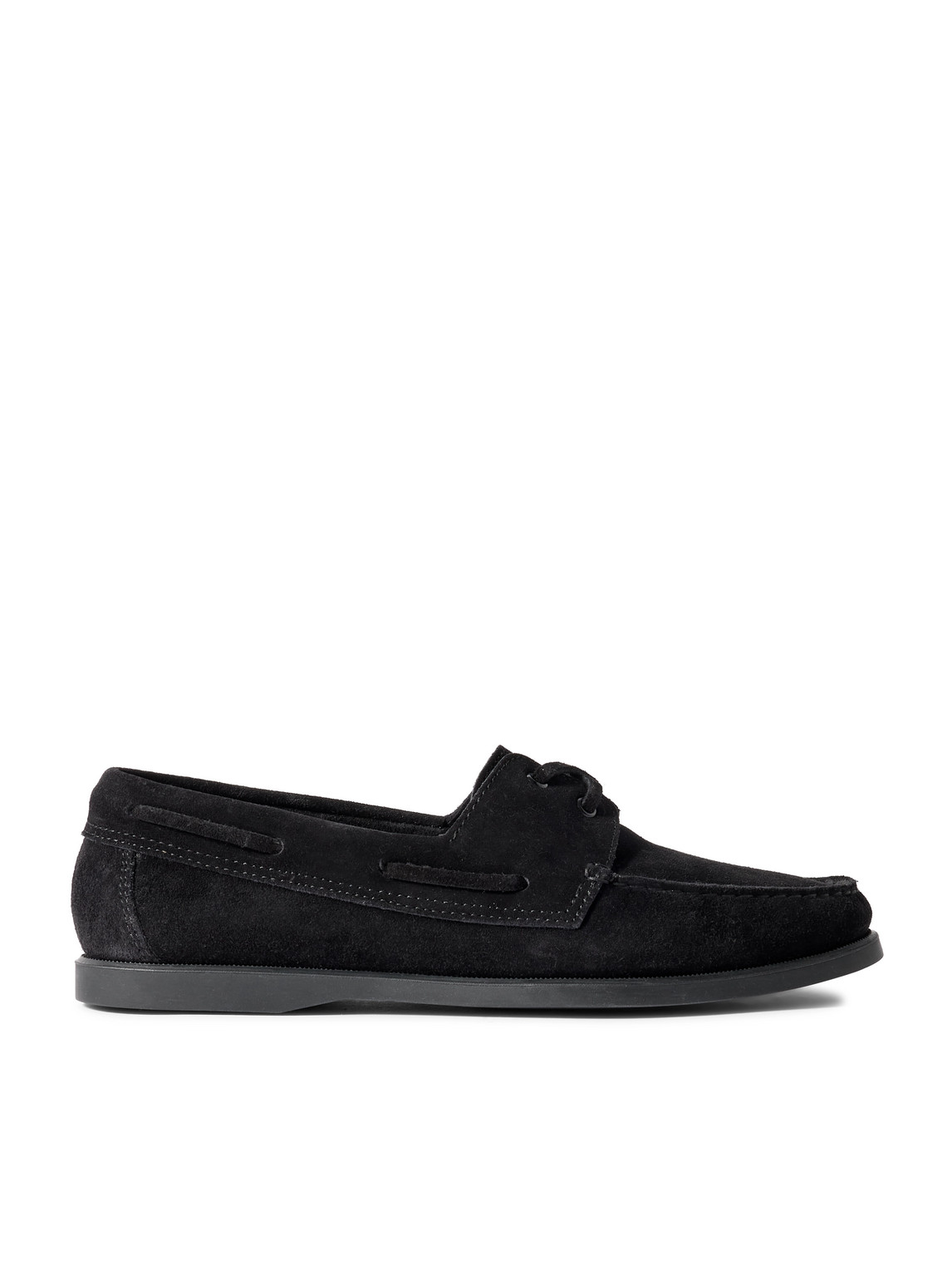 Morjas Suede Boat Shoes In Black