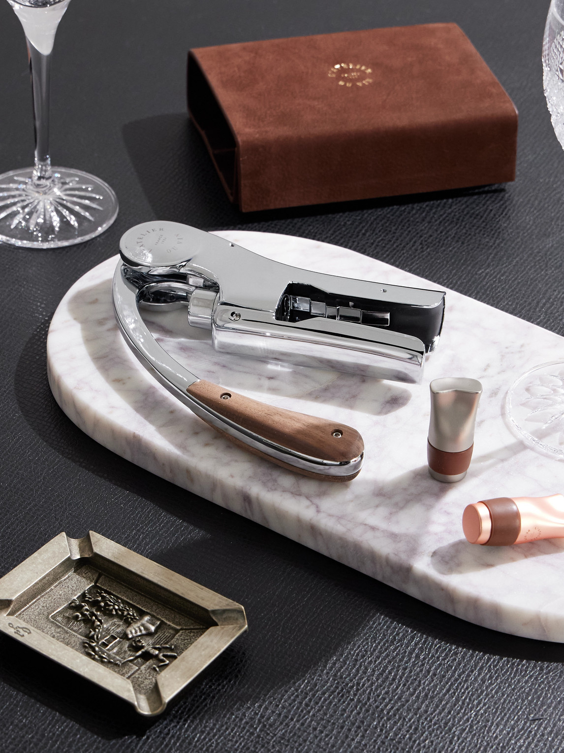 Oeno Motion® Nomad Silver-Tone and Walnut Corkscrew — 2