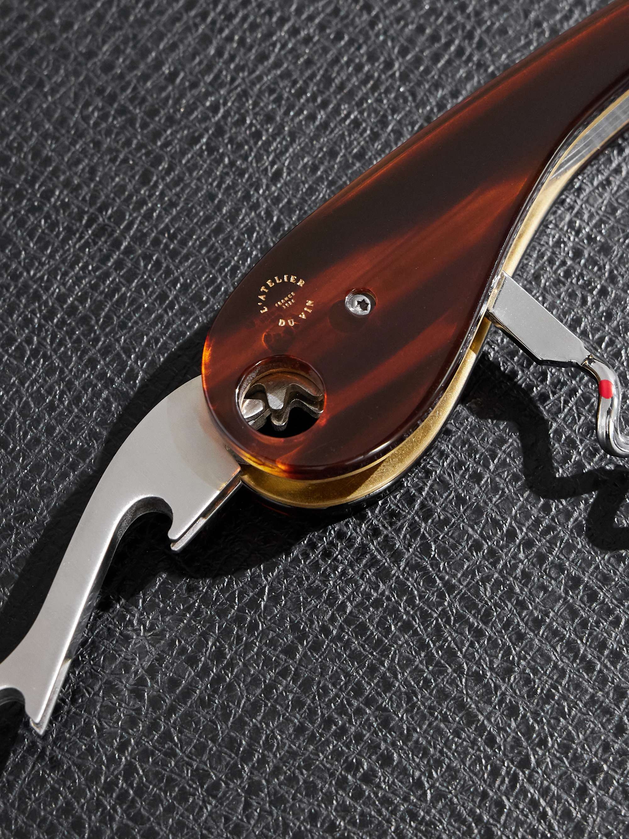 L'ATELIER DU VIN Soft Machine Nomad Dandy Tortoiseshell Acetate and Brass Corkscrew