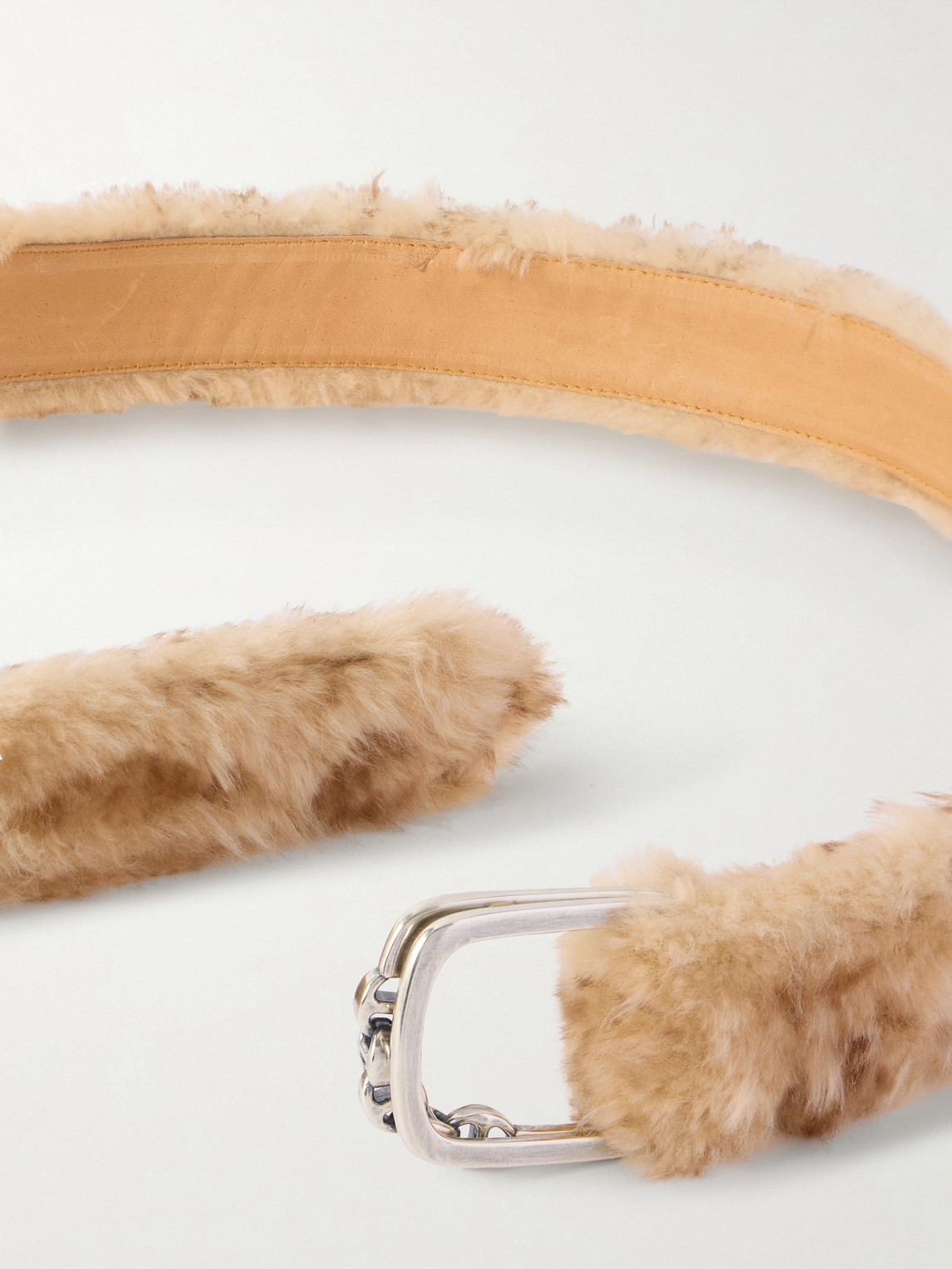 424 Hoorsenbuhs 3.5cm Shearling Belt In Yellow