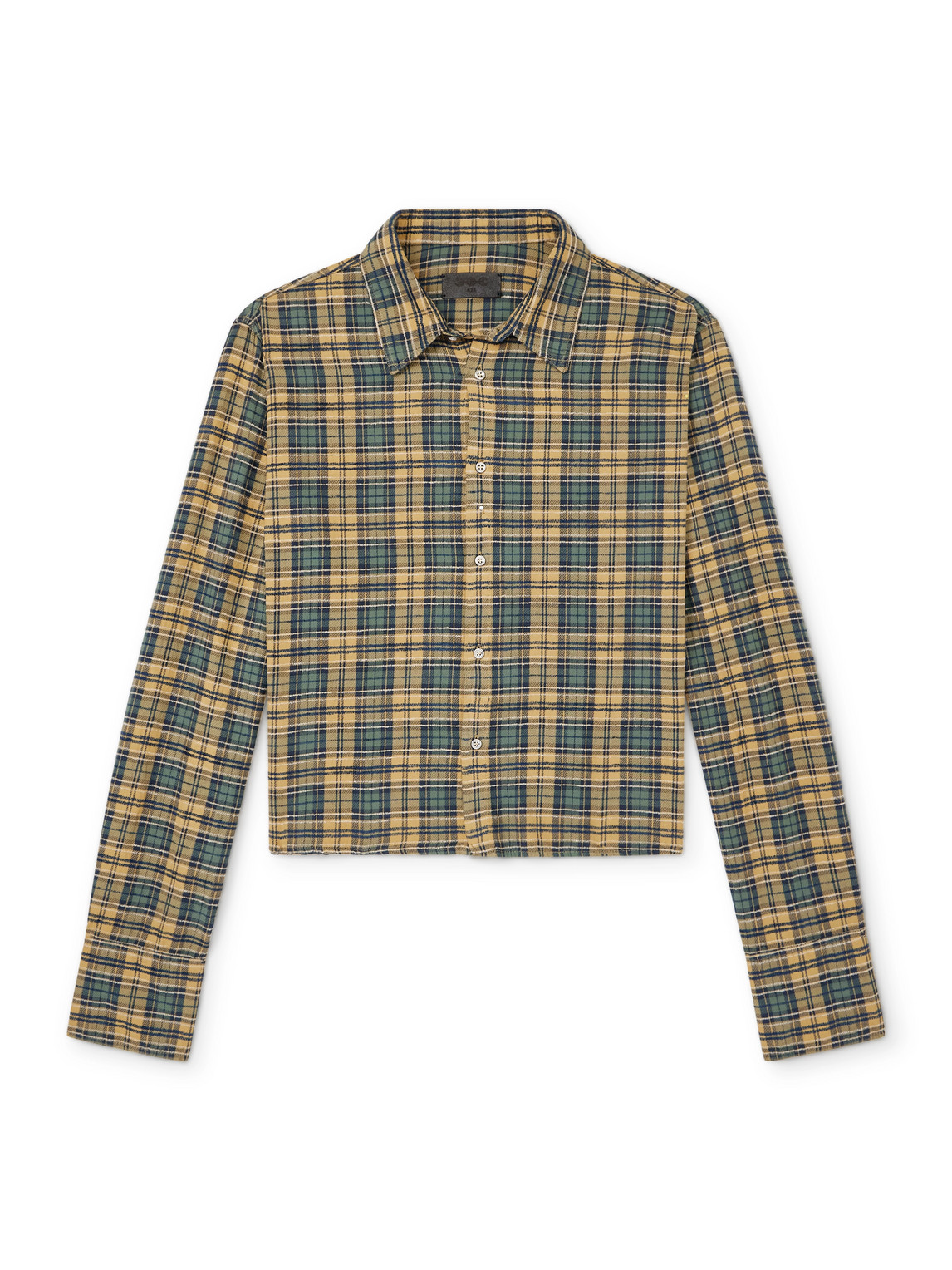 424 Hoorsenbuhs Checked Cotton-blend Flannel Shirt In Yellow
