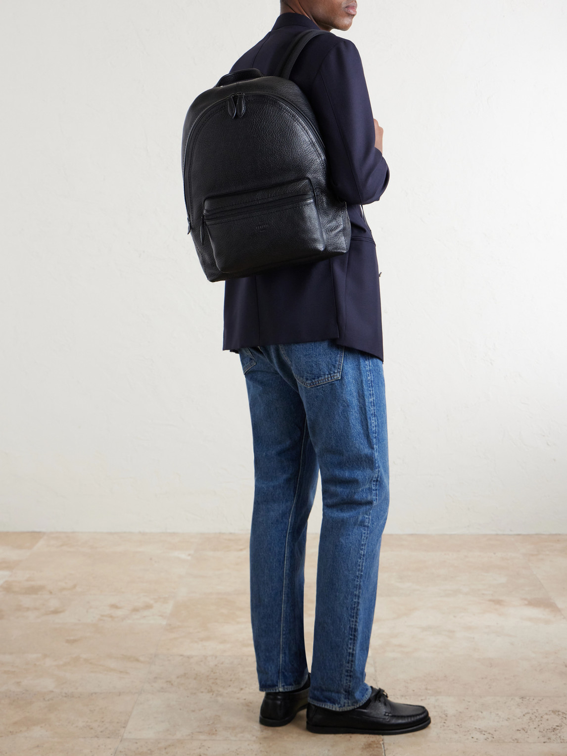  Berluti - Time Off Full-grained Leather Backpack - Men - Black 