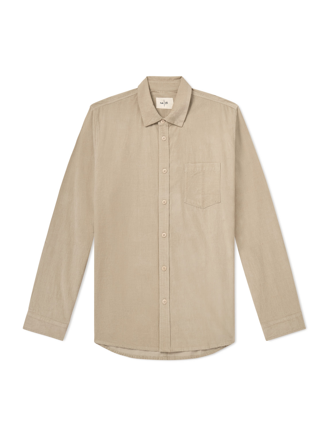 Folk Direction Garment-dyed Cotton-corduroy Shirt In Neutral
