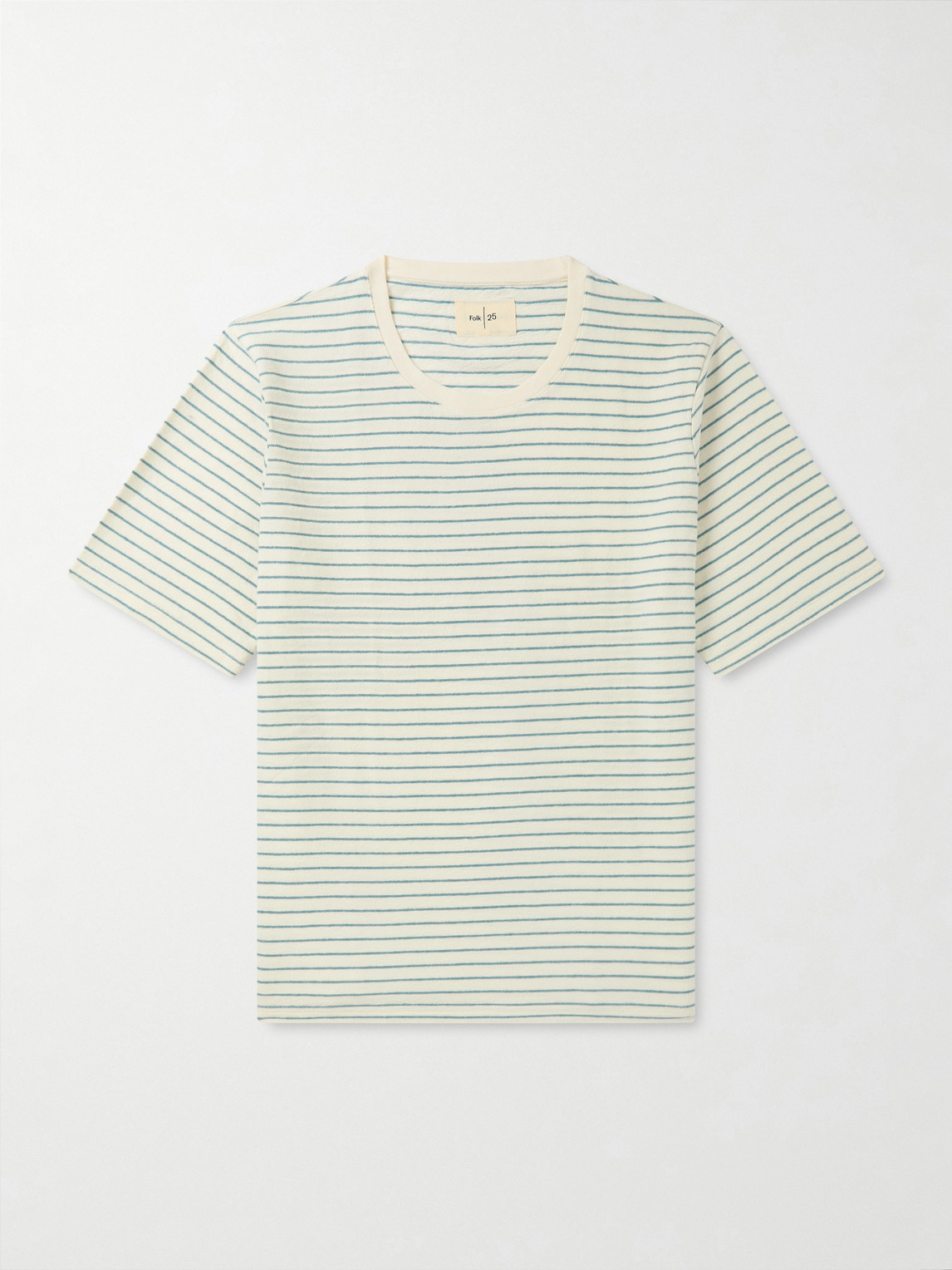 Folk Striped Cotton T-shirt In Green