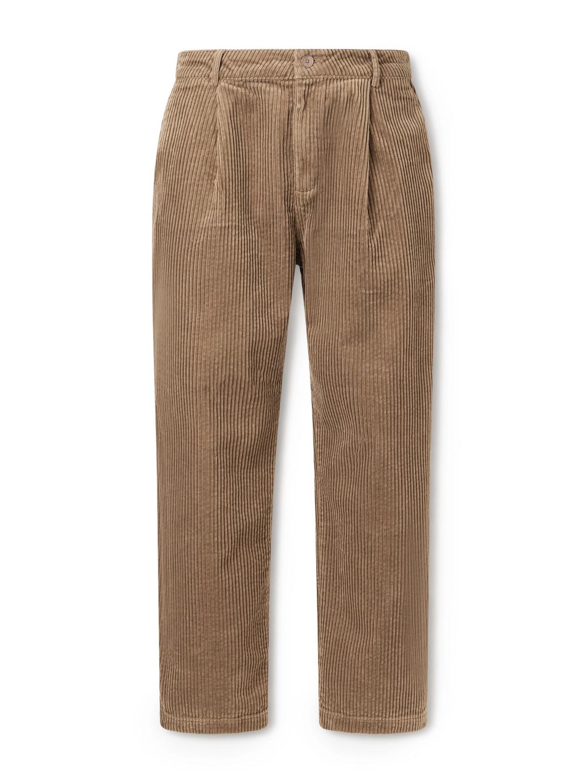 Folk Wide-leg Cotton-corduroy Trousers In Brown