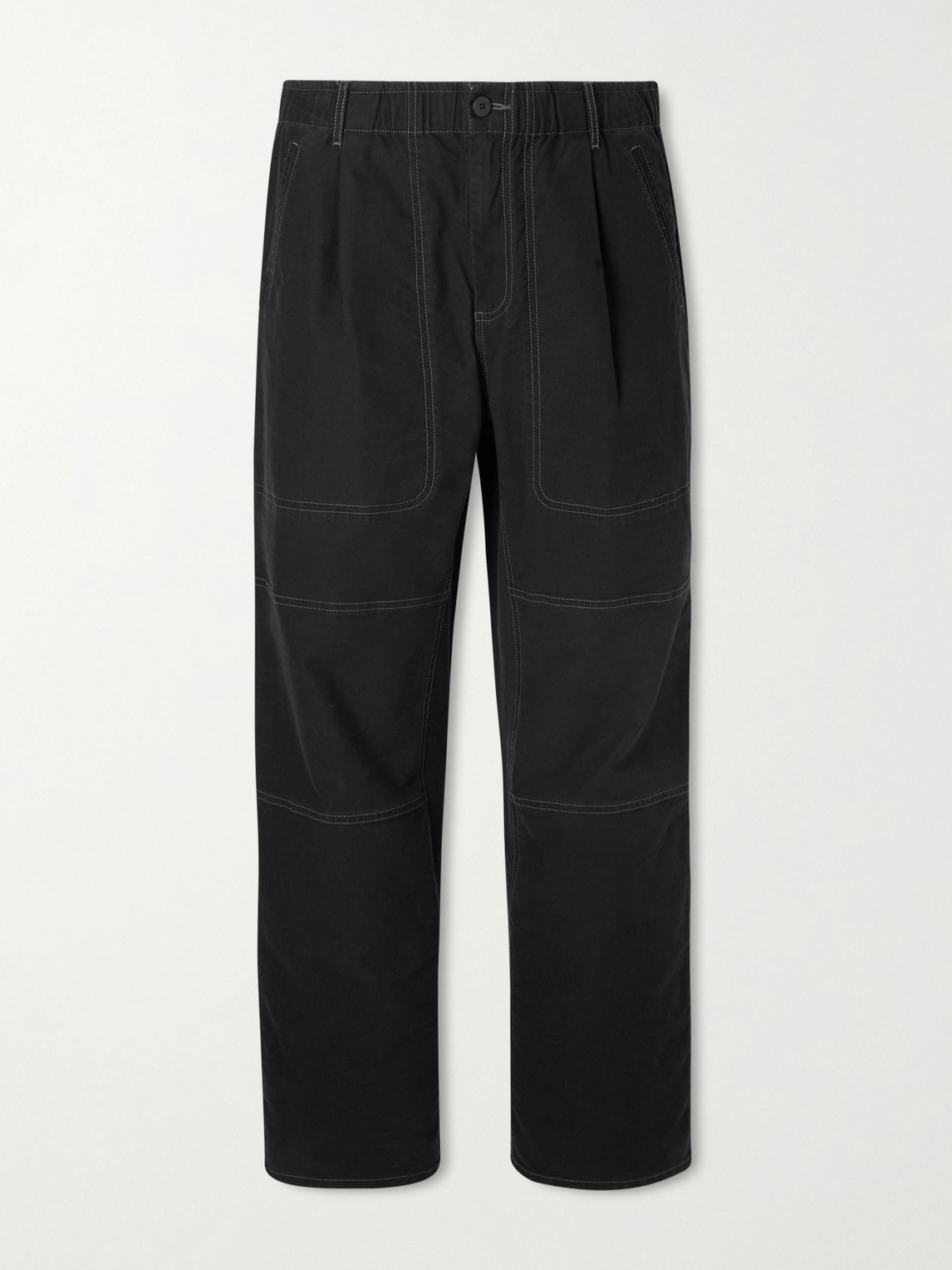 Folk Assembly Straight-Leg Pleated Cotton-Blend Trousers - Men