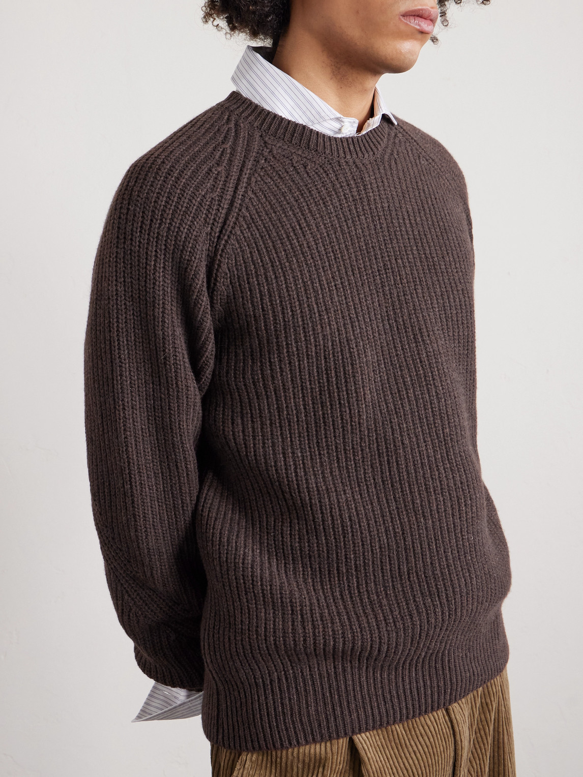  Folk - Direction Ribbed Wool-blend Sweater - Men - Brown - Xs 