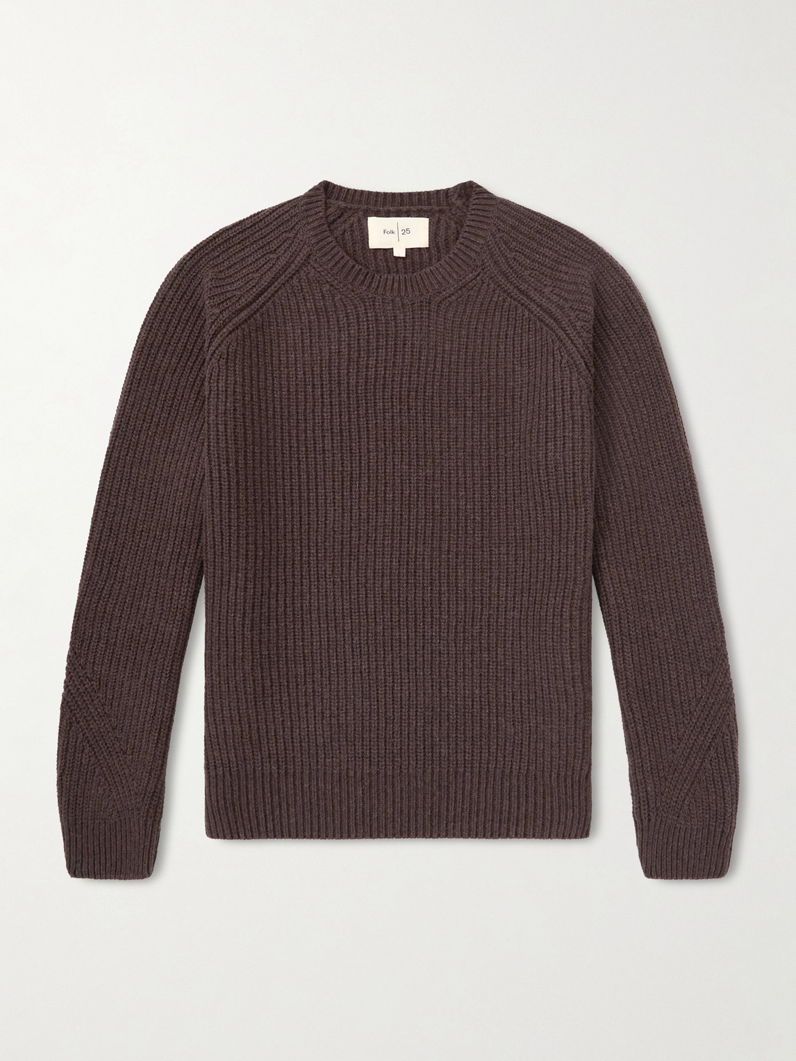 Folk Direction Ribbed Wool-blend Sweater In Brown