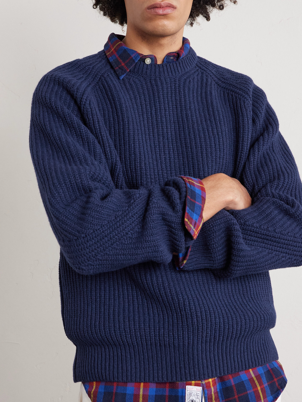  Folk - Direction Ribbed Wool-blend Sweater - Men - Blue - Xs 