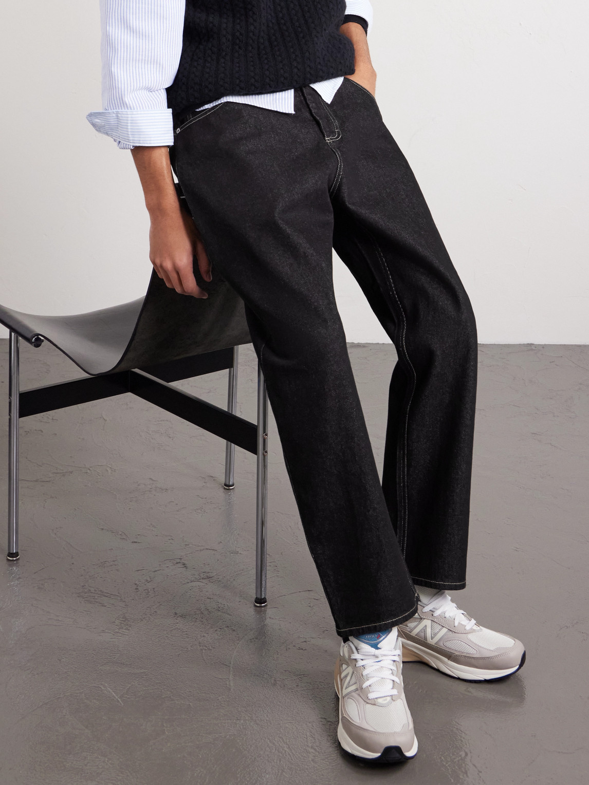  Folk - Barrel-leg Jeans - Men - Black - Uk/us 34 