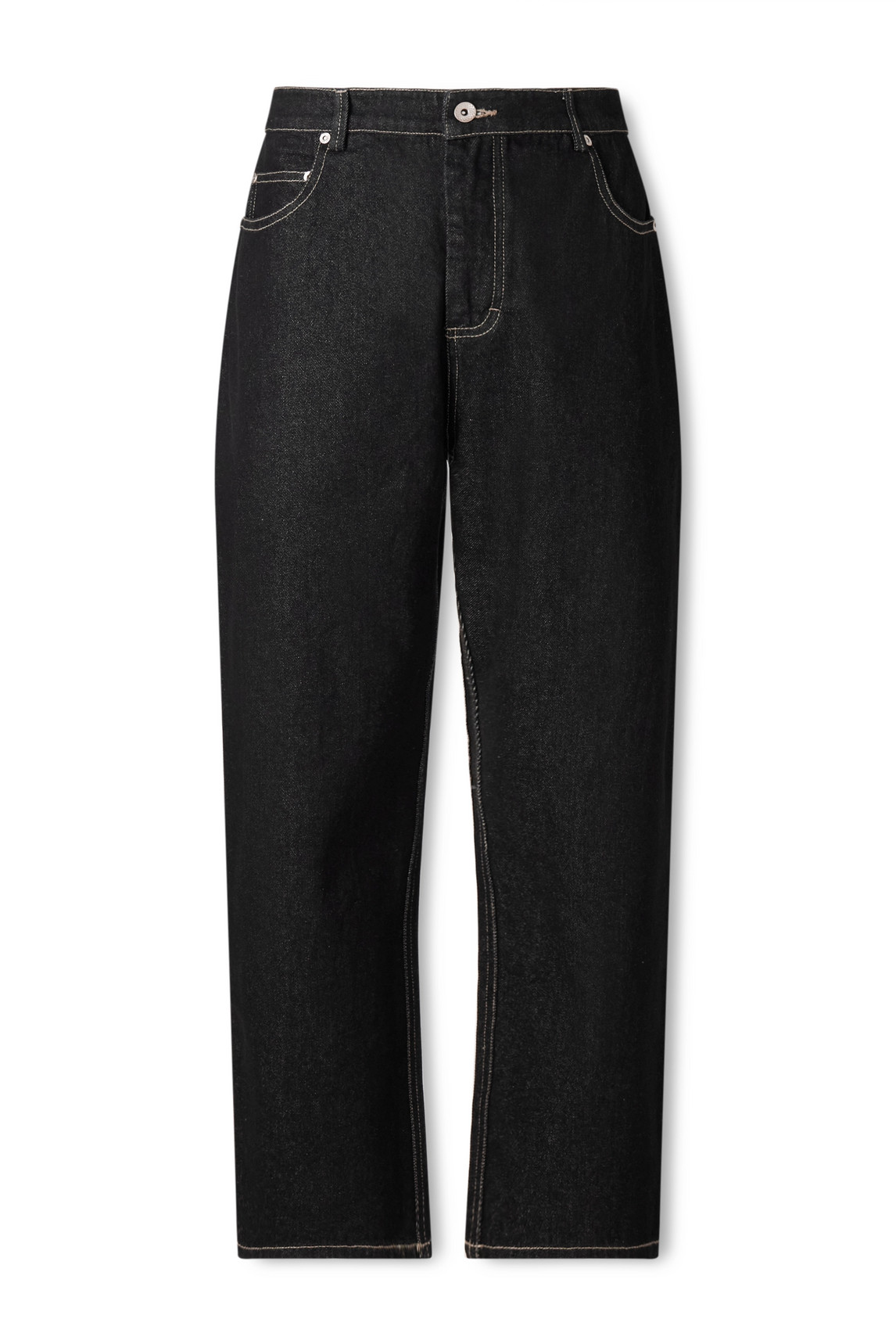 Folk Barrel-leg Jeans In Black