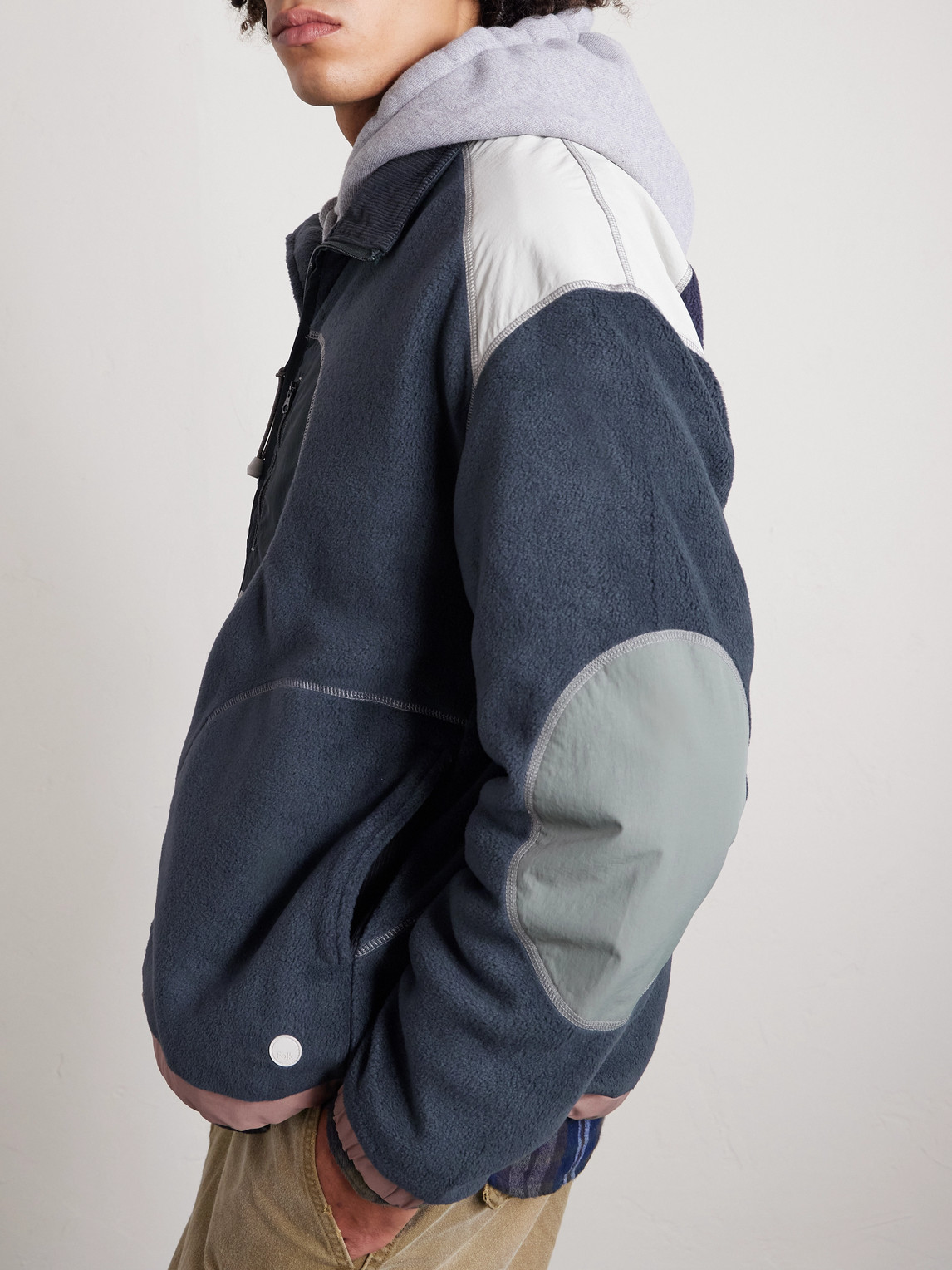 Folk - Curve Shell-trimmed Fleece Jacket - Men - Blue - S 