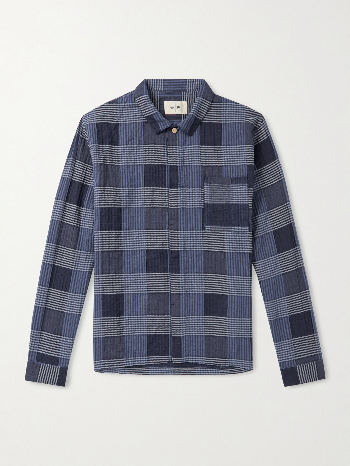 Folk Patch Checked Cotton-Blend Shirt - Men