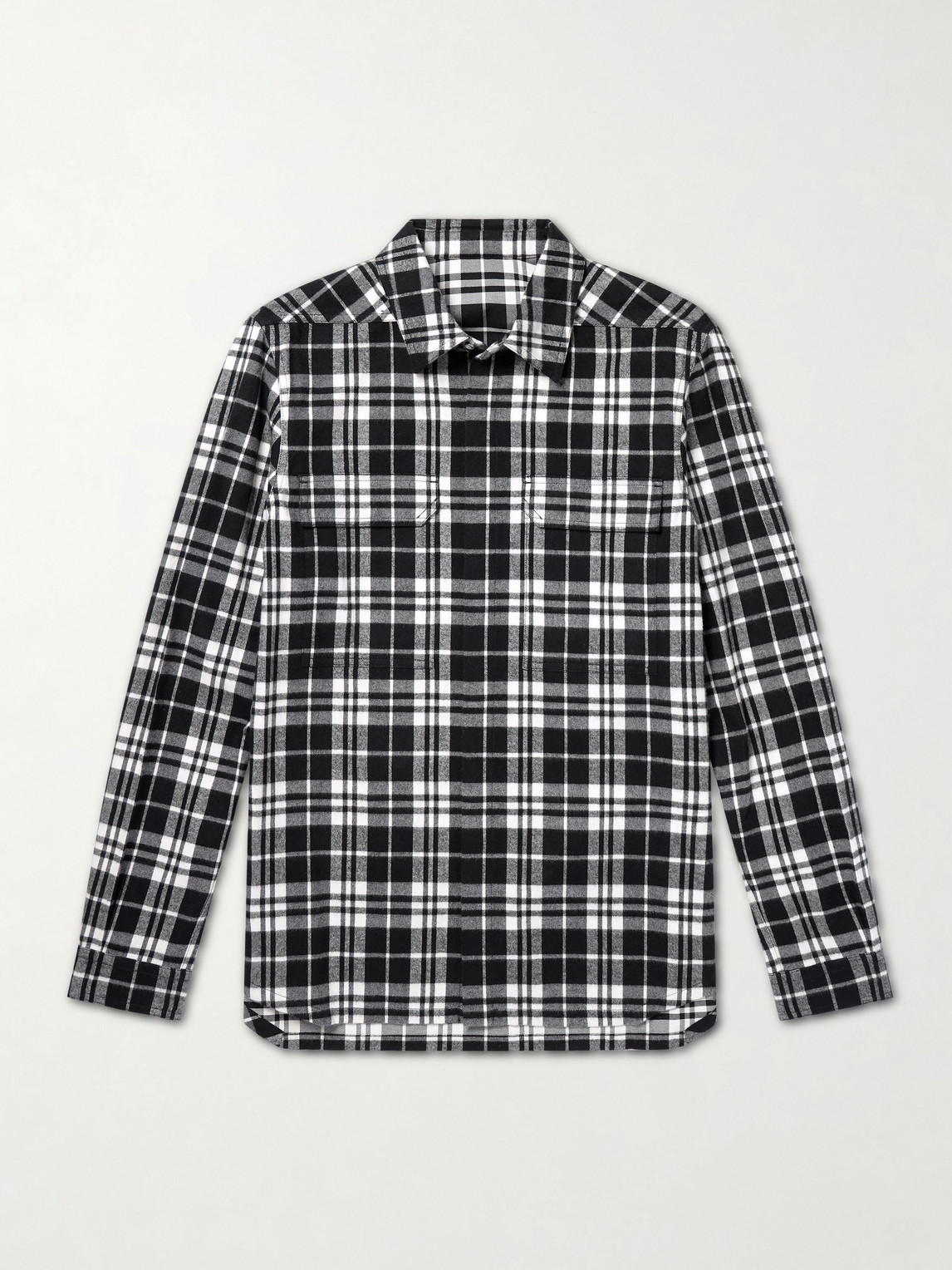 Rick Owens Checked Cotton-Flannel Shirt IT 48