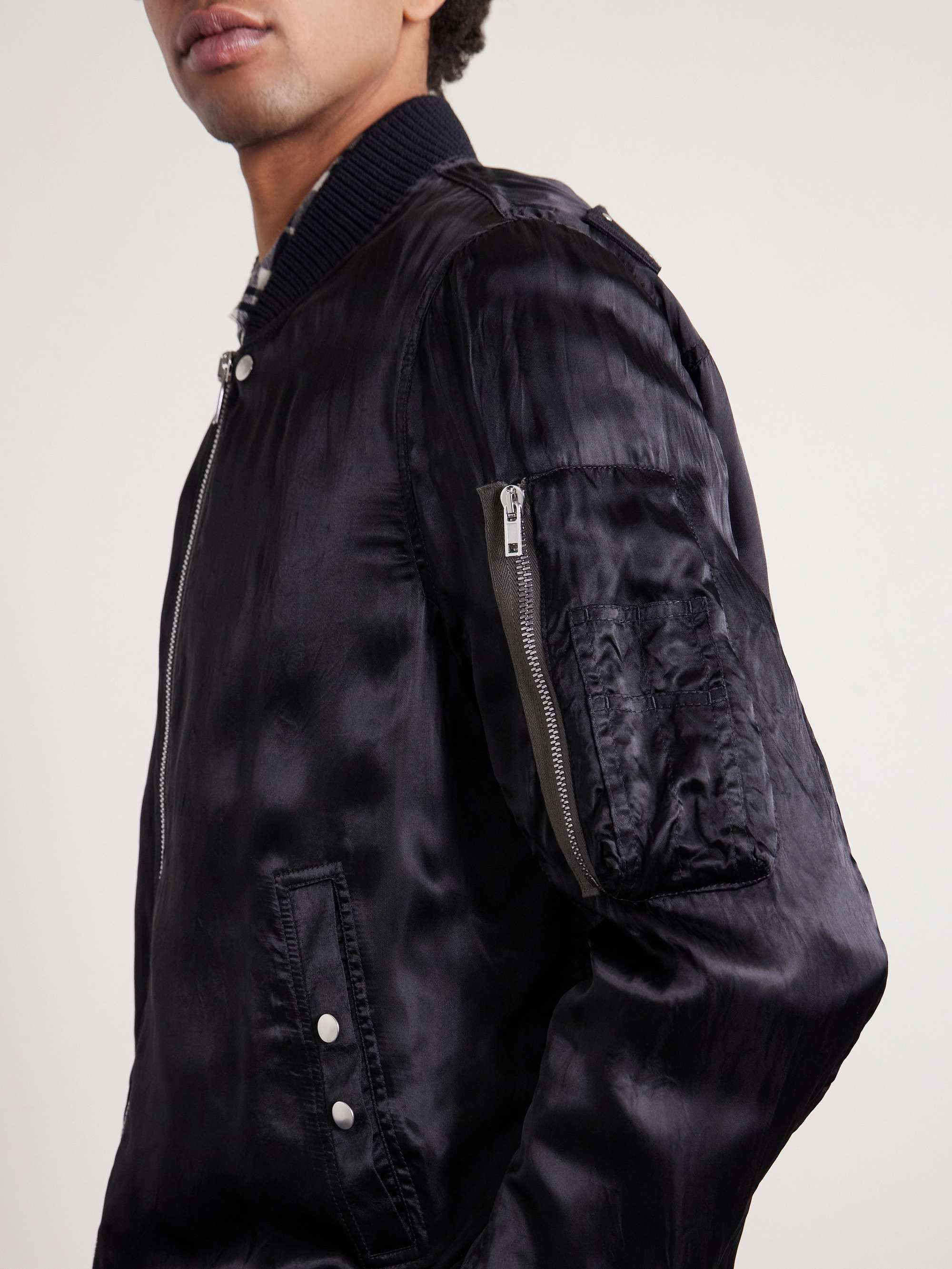 RICK OWENS Classic Flight Satin Bomber Jacket for Men | MR PORTER