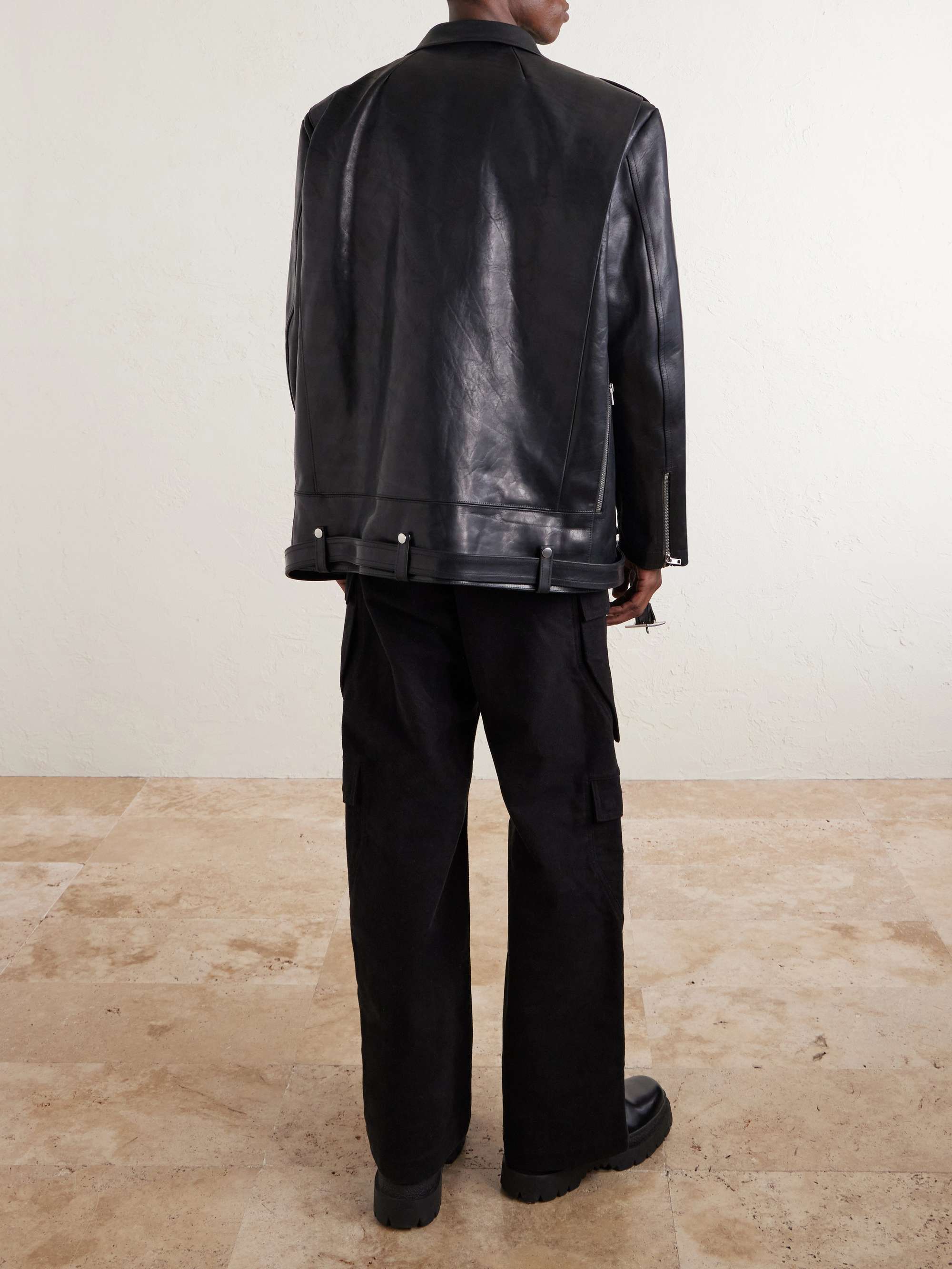 RICK OWENS Jumbo Bauhaus Stooges Oversized Leather Jacket for Men