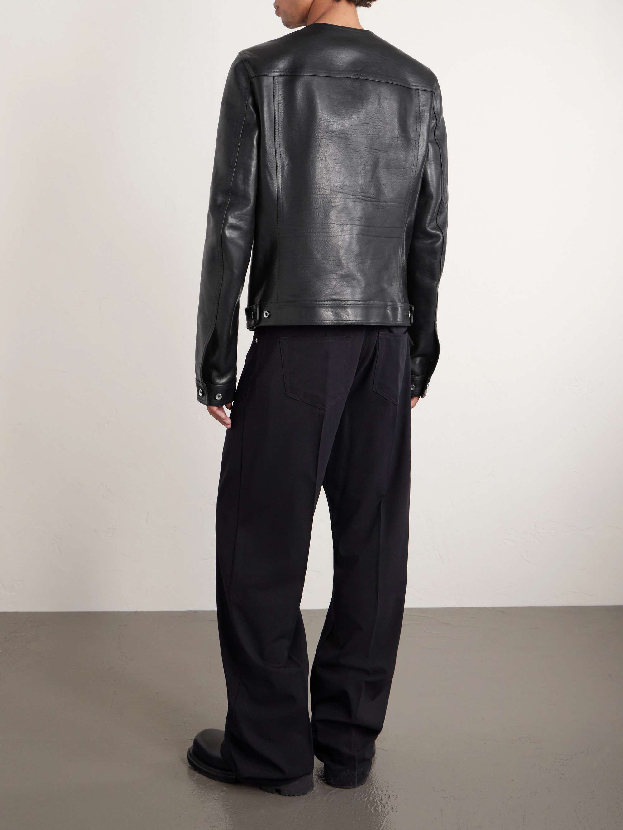 RICK OWENS Temple Work Leather Jacket for Men | MR PORTER