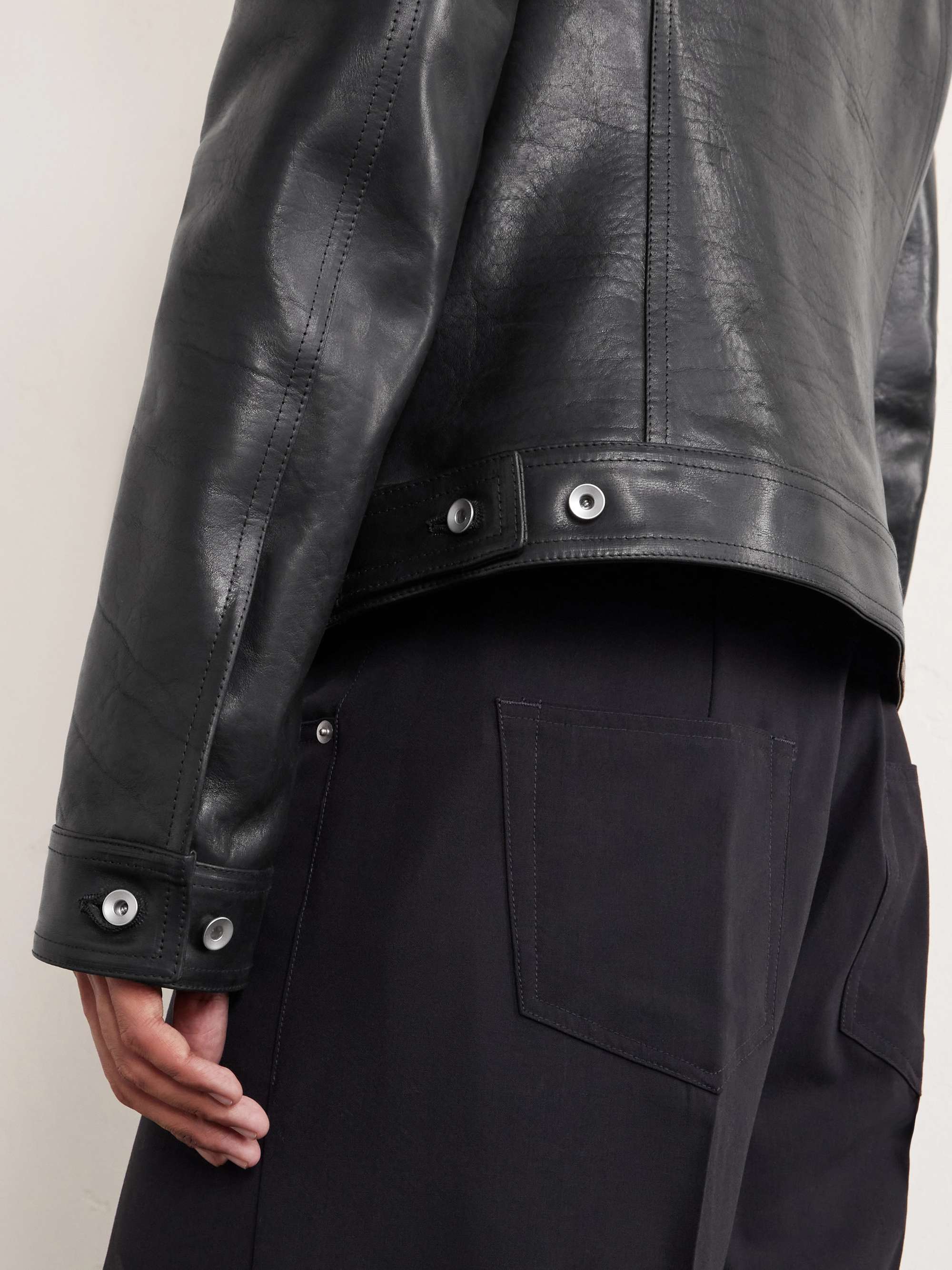 RICK OWENS Temple Work Leather Jacket for Men | MR PORTER