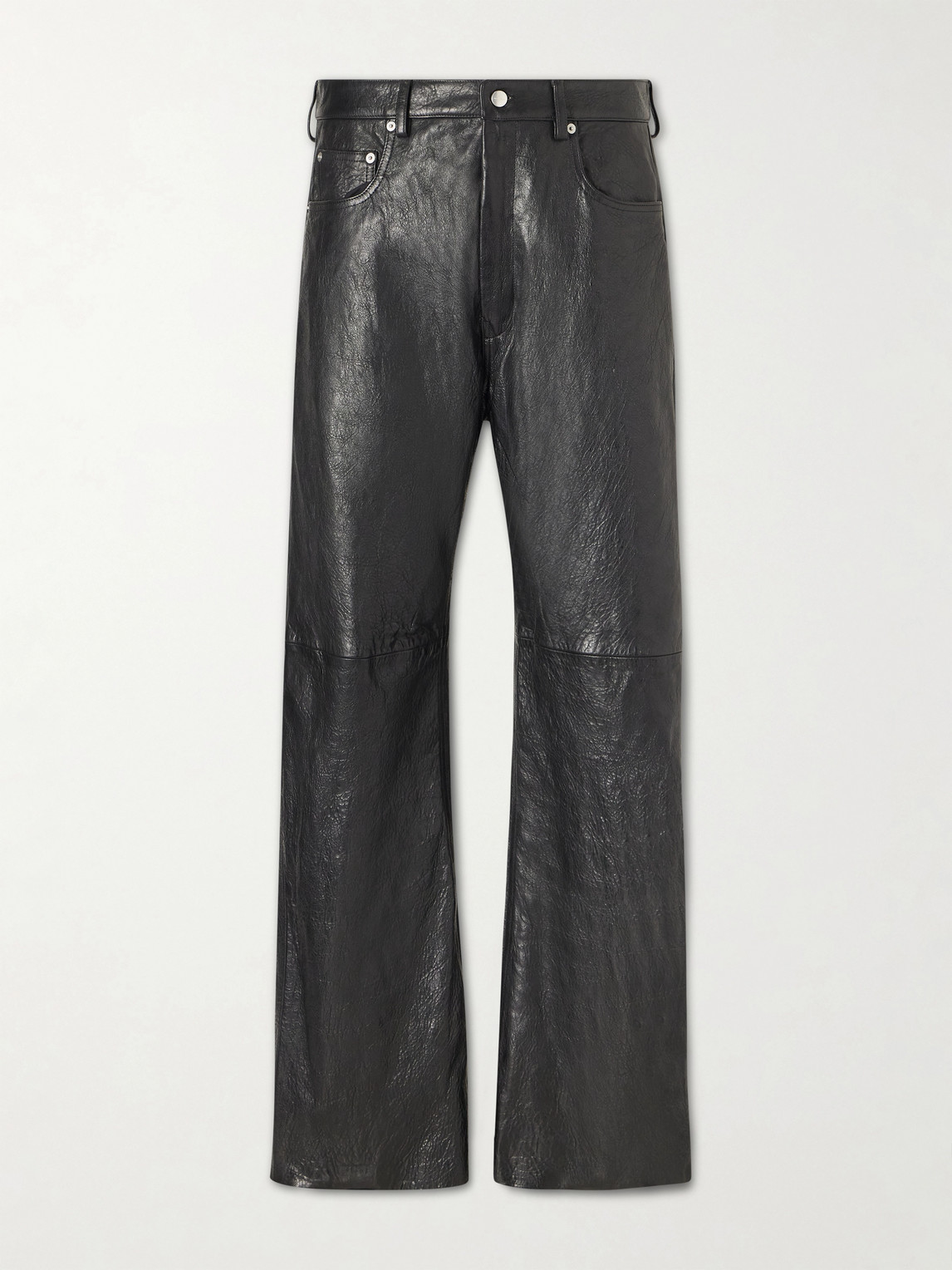 Rick Owens Geth Wide-Leg Full-Grain Leather Trousers UK/US 34