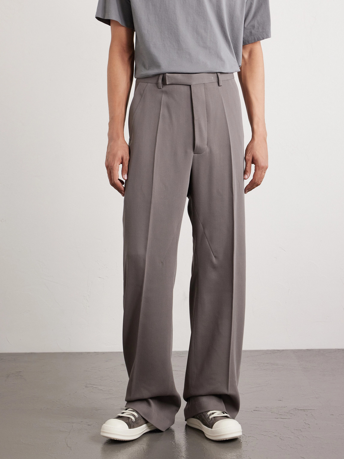  Rick Owens - Straight-leg Wool Trousers - Men - Gray - It 46 