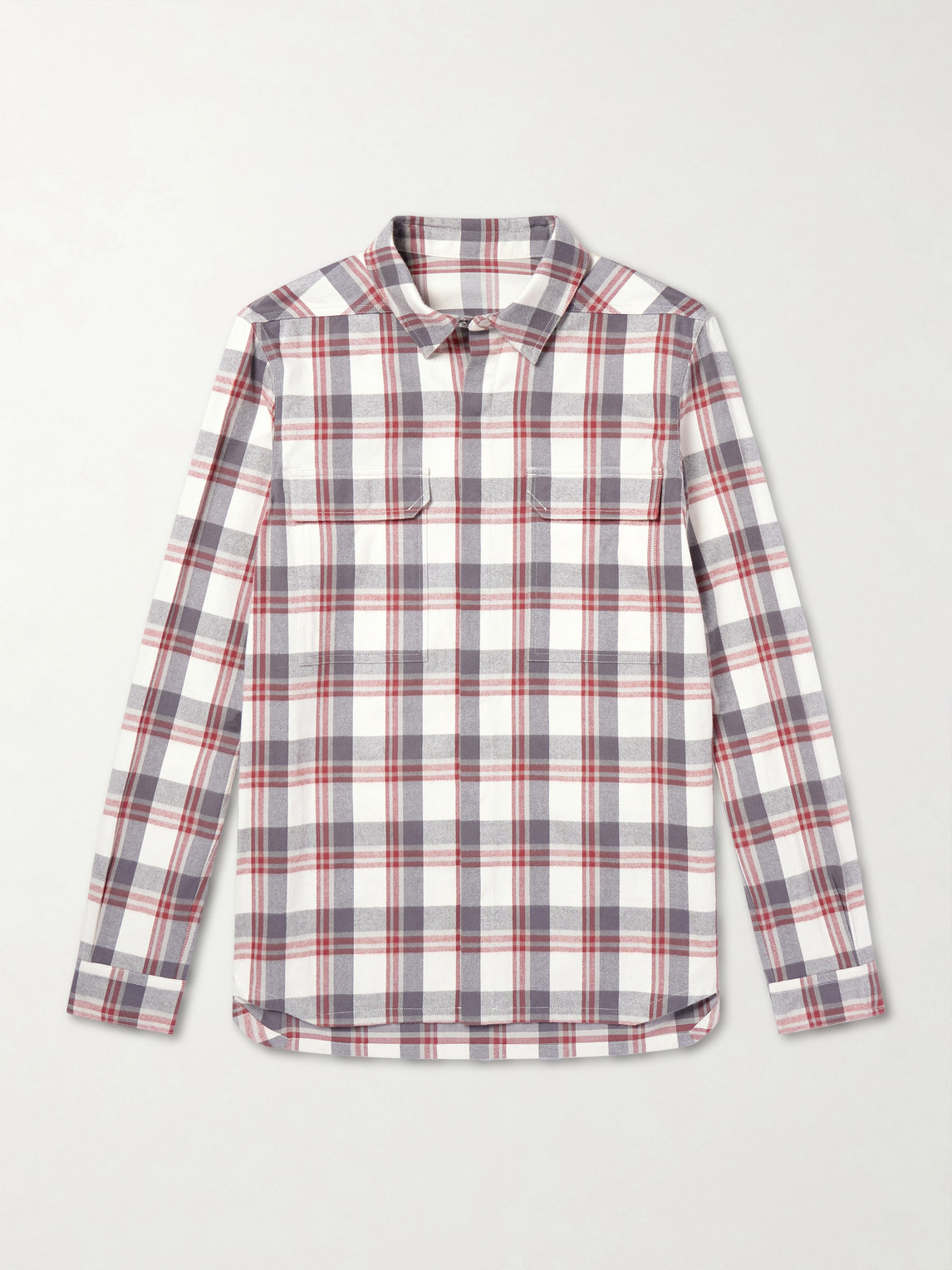 Rick Owens Checked Cotton-Flannel Shirt IT 52