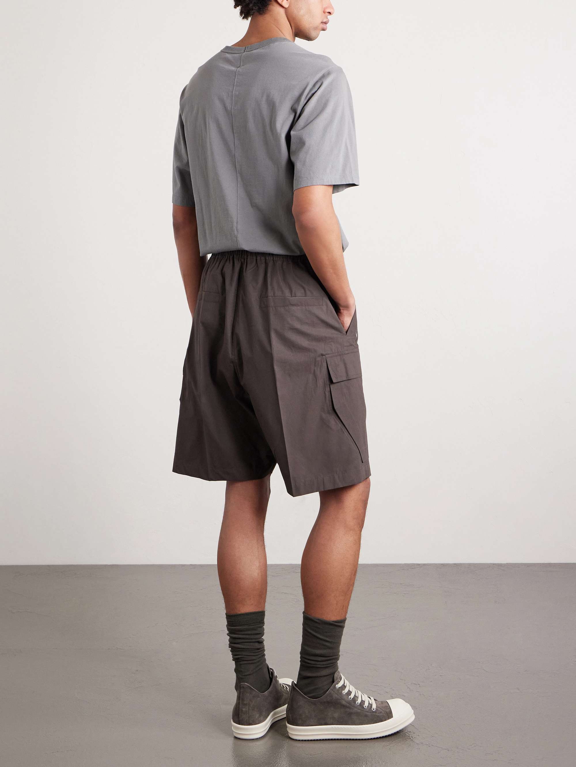 RICK OWENS Cargobela Straight-Leg Organic Cotton-Poplin Drawstring