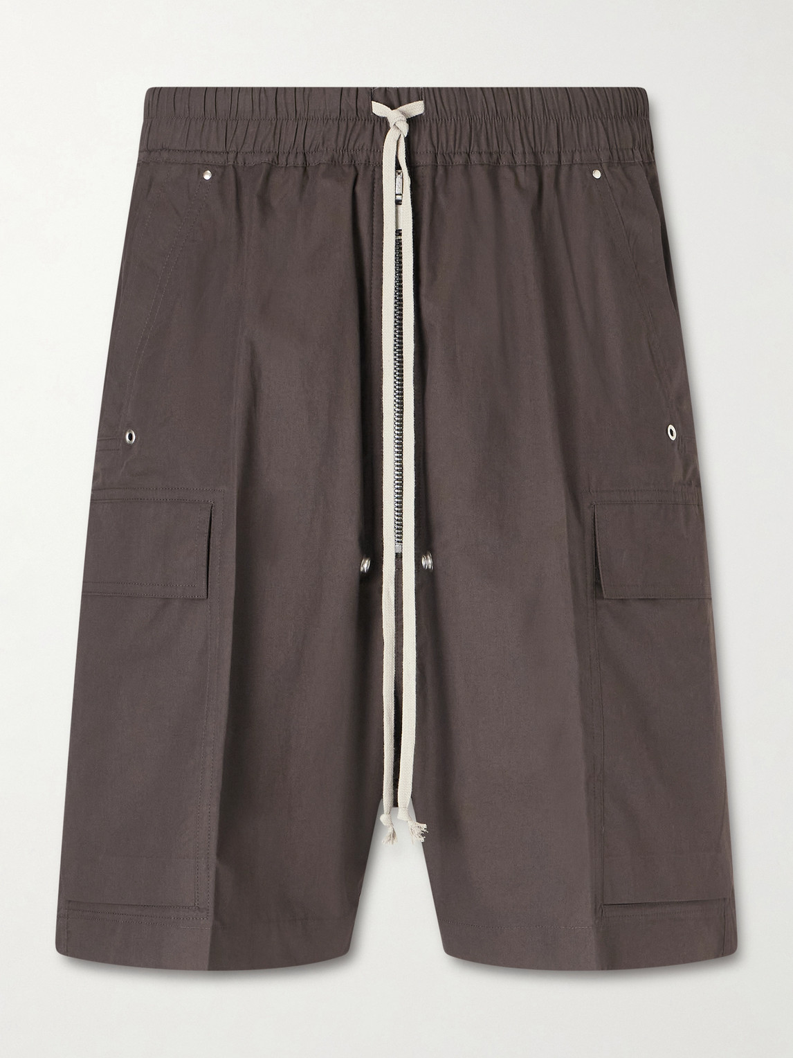 Rick Owens Cargobela Straight-Leg Organic Cotton-Poplin Drawstring Cargo Shorts IT 46