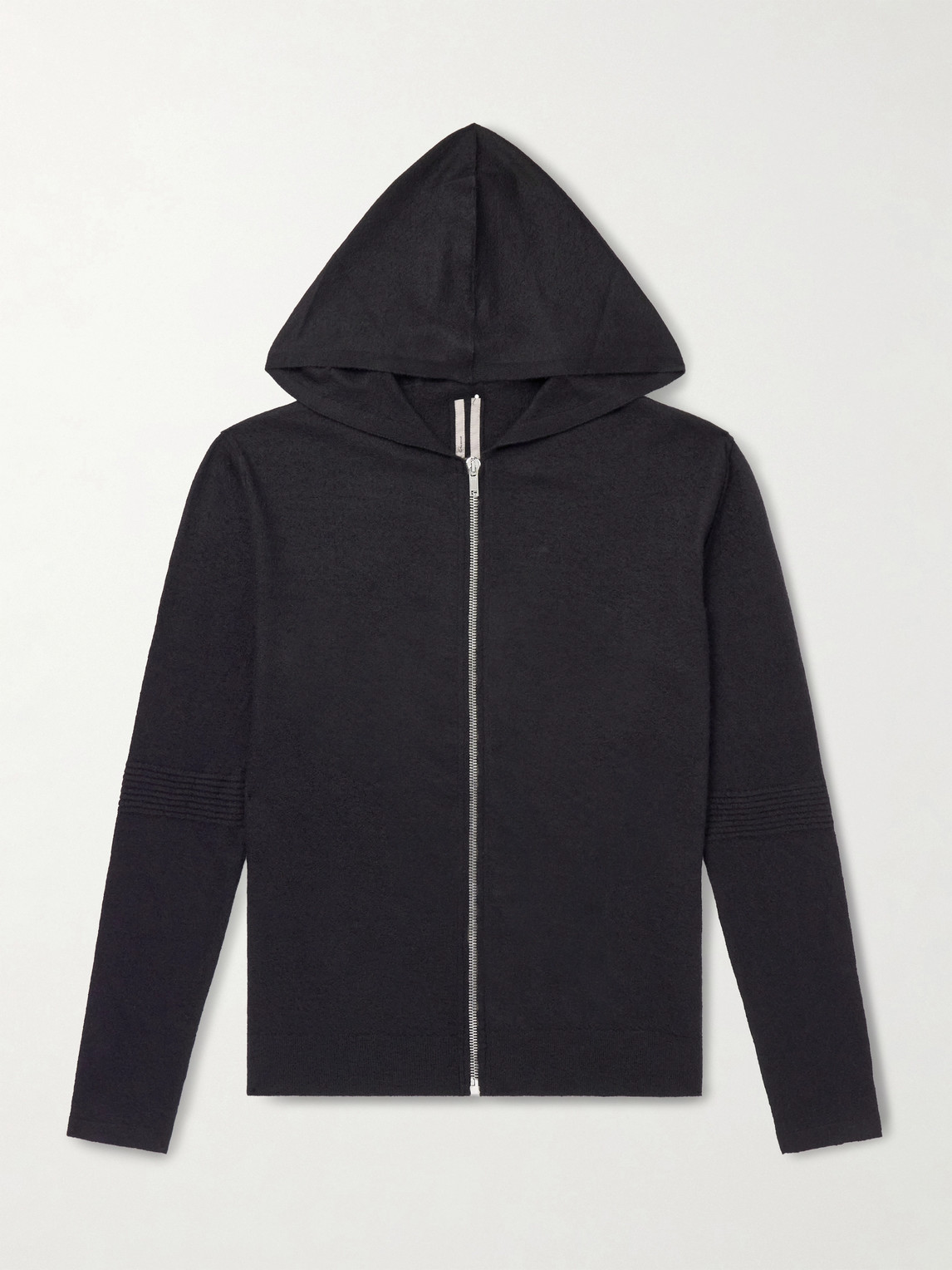 Rick Owens Boiled-cashmere Zip-up Hoodie In Black