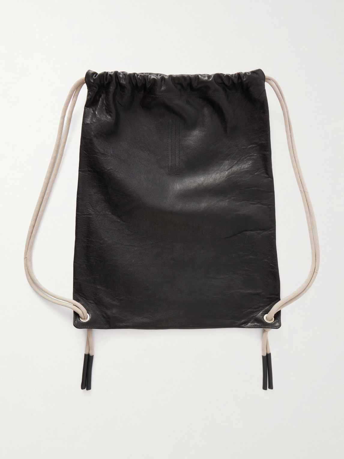 Rick Owens Embellished Leather Drawstring Backpack In Black