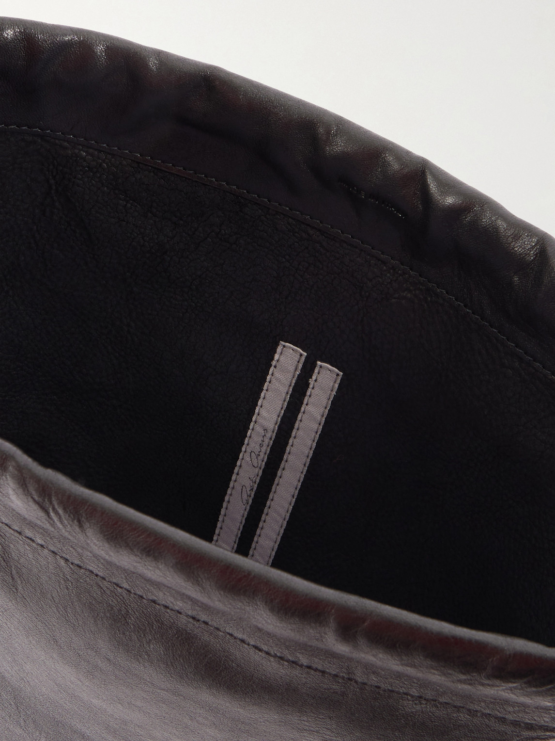 Rick Owens Embellished Leather Drawstring Backpack In Black