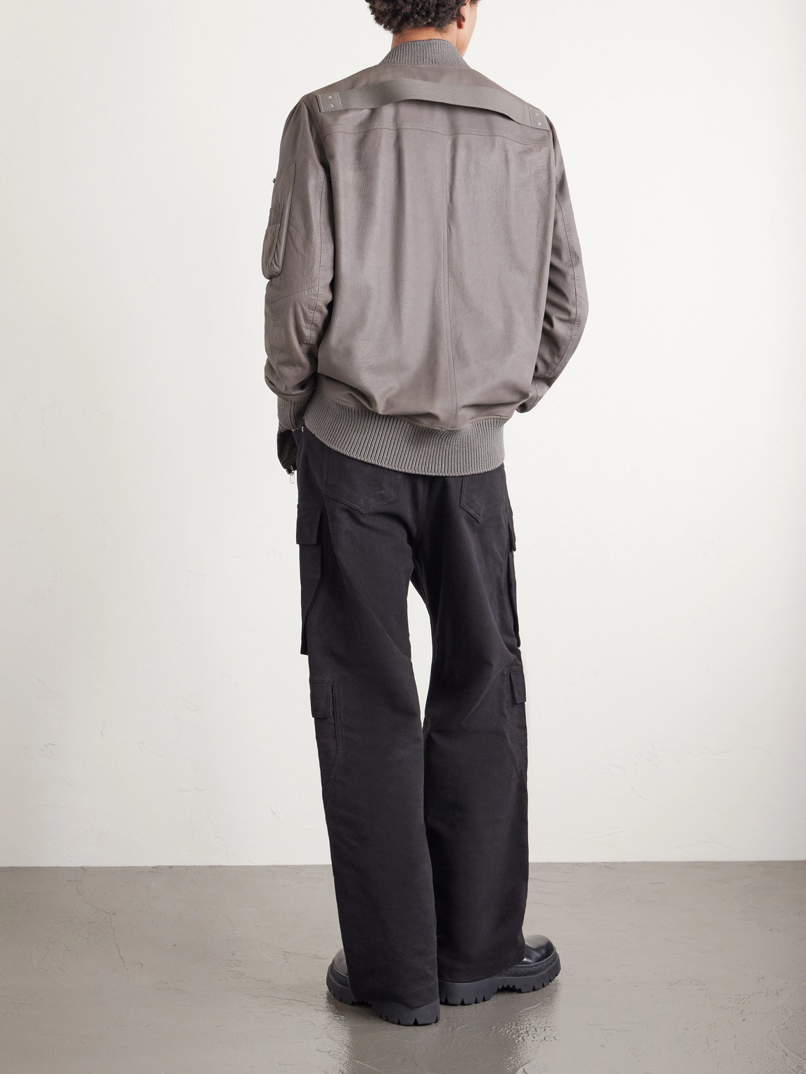  Rick Owens - Leather Bomber Jacket - Men - Gray - It 48 