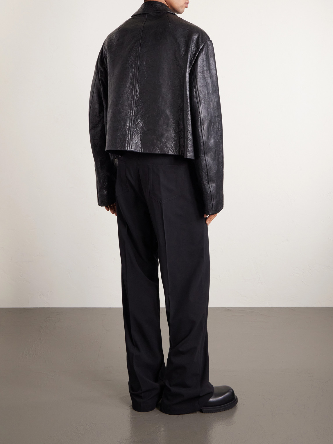  Rick Owens - Temple Heizer Mac Textured-leather Jacket - Men - Black - It 48 