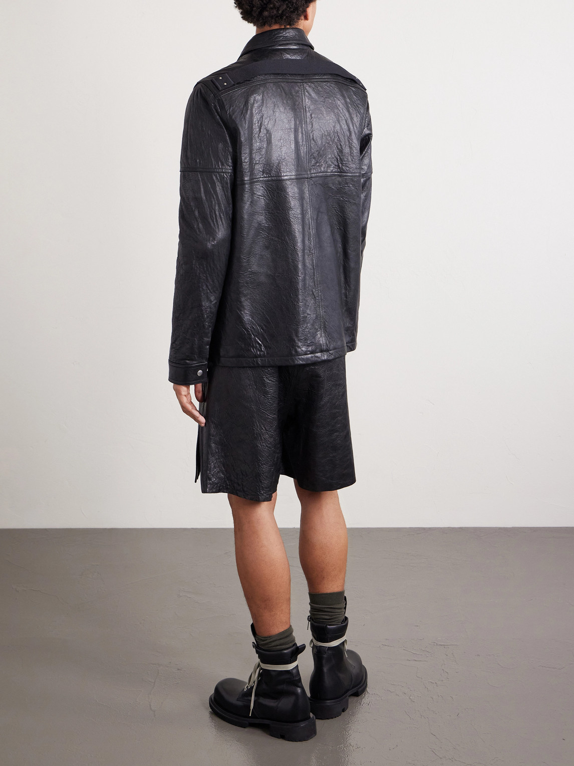 Rick Owens - Brad Textured Leather Jacket - Men - Black - It 46 