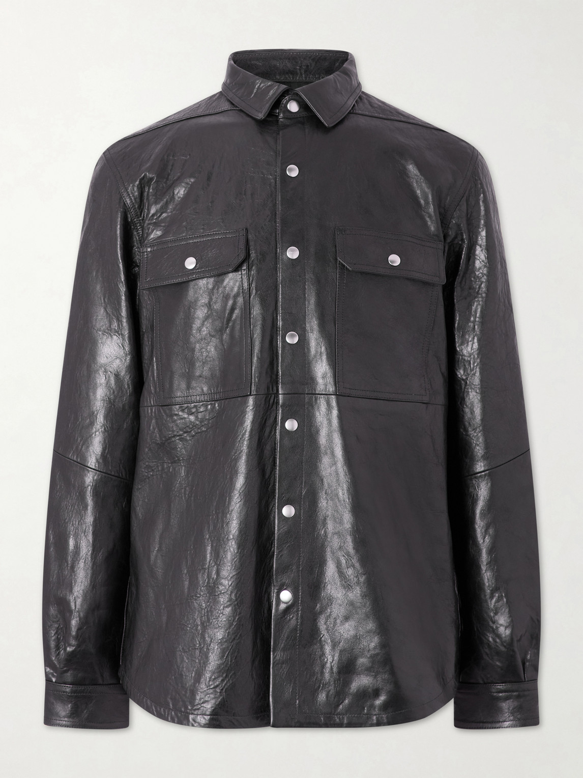 Rick Owens Textured Leather Overshirt IT 48