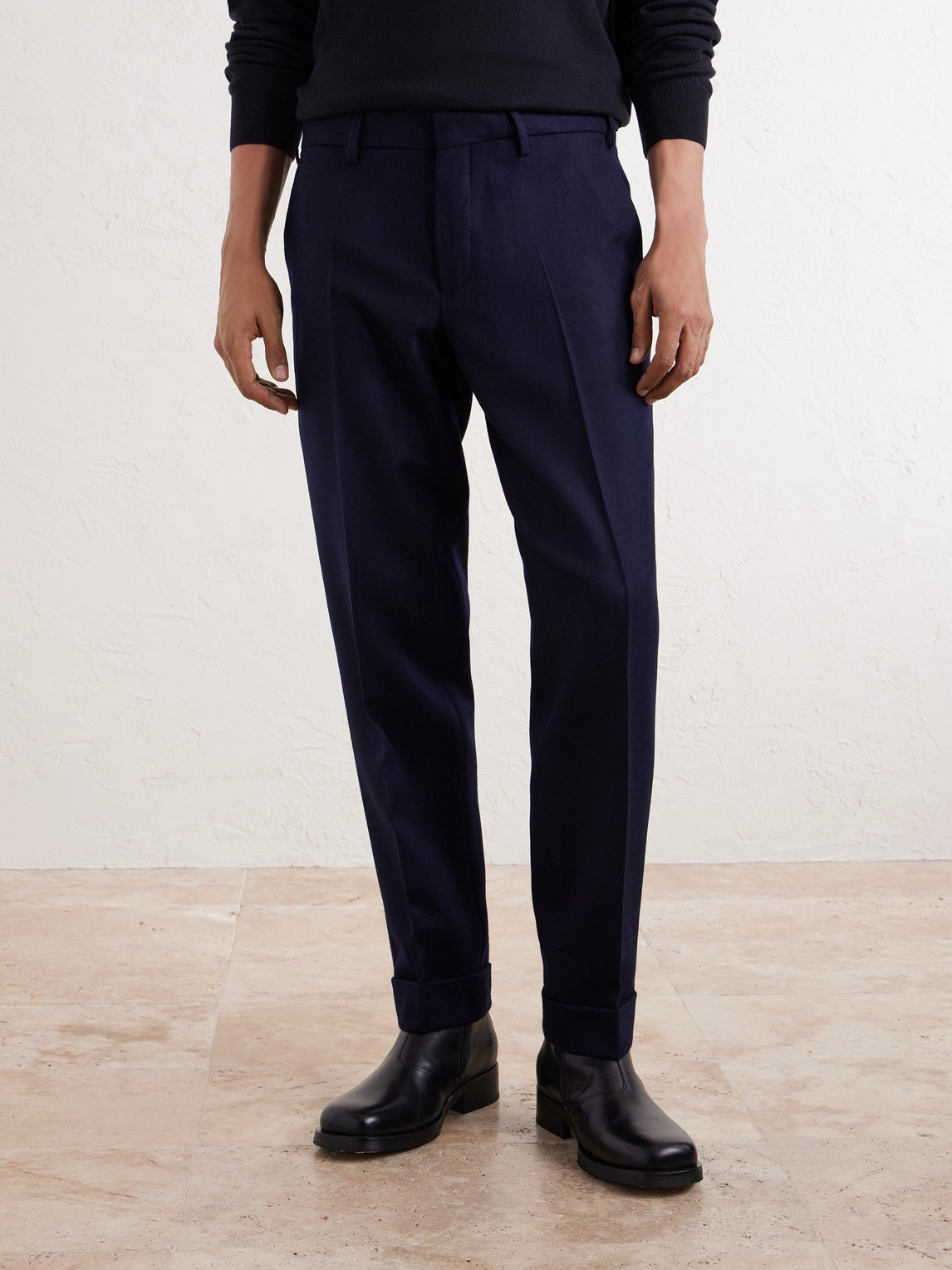Straight-Leg Wool Trousers