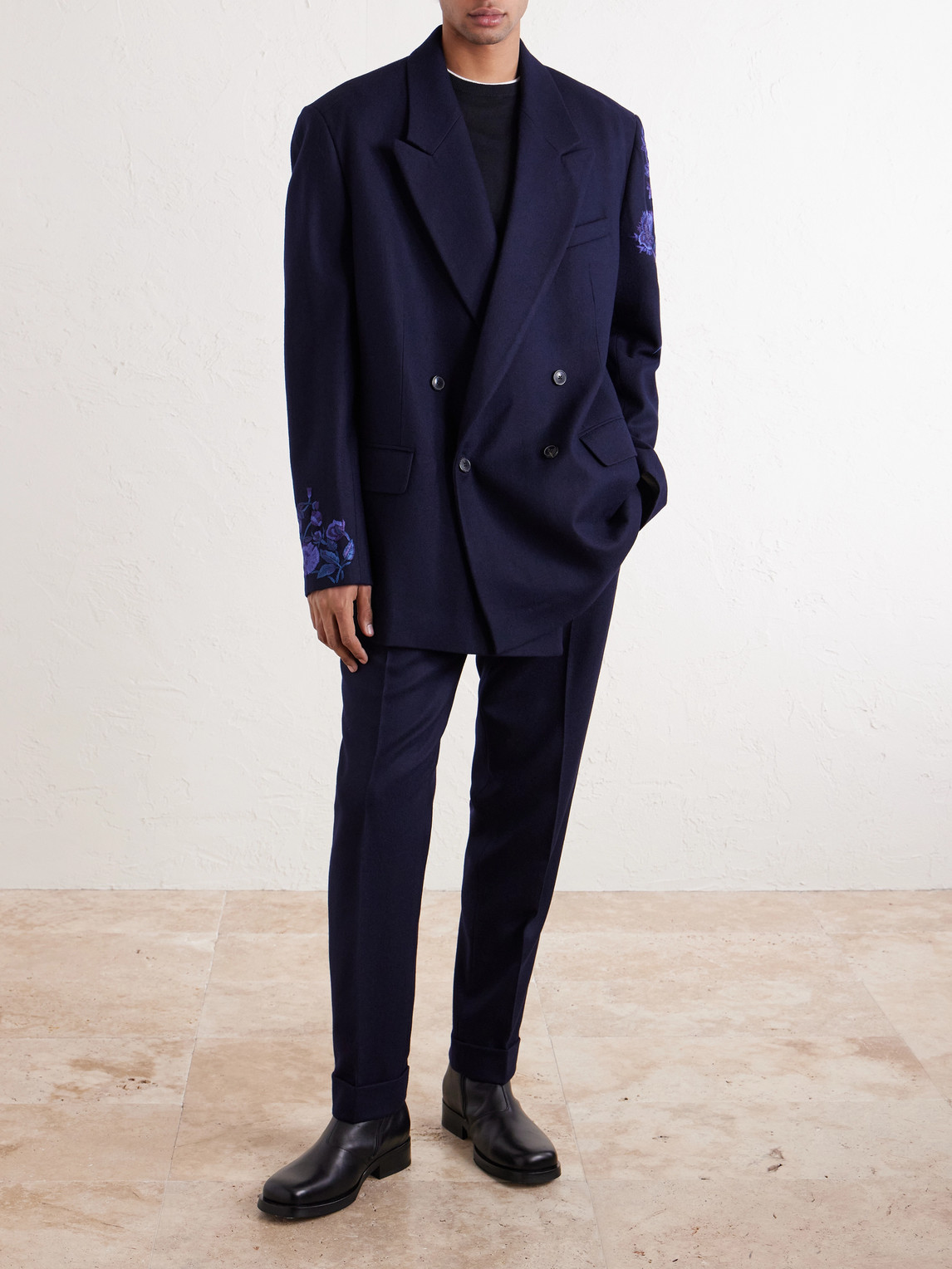 Straight-Leg Wool Trousers