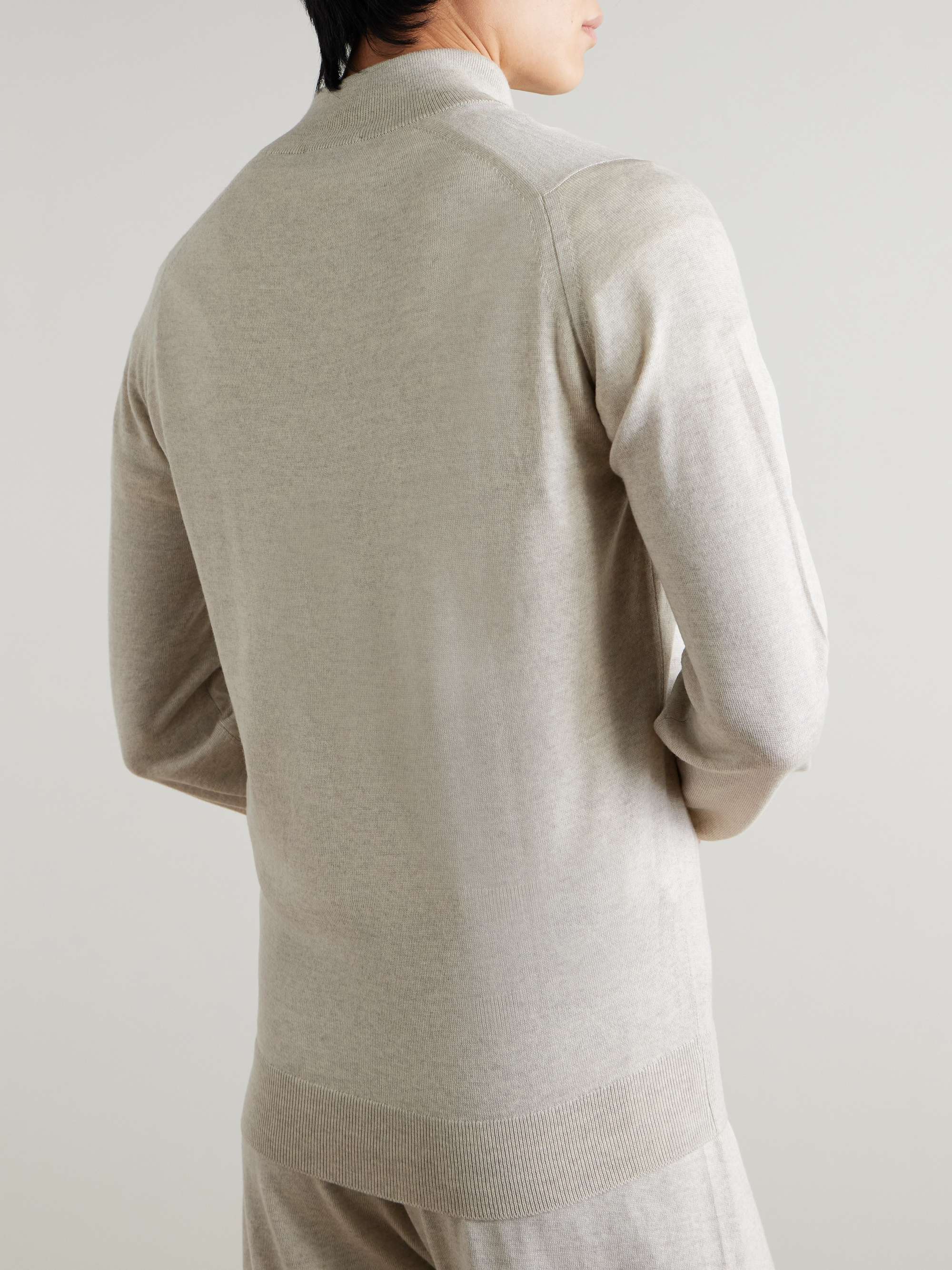 JOHN SMEDLEY Tapton Slim-Fit Merino Wool Half-Zip Sweater
