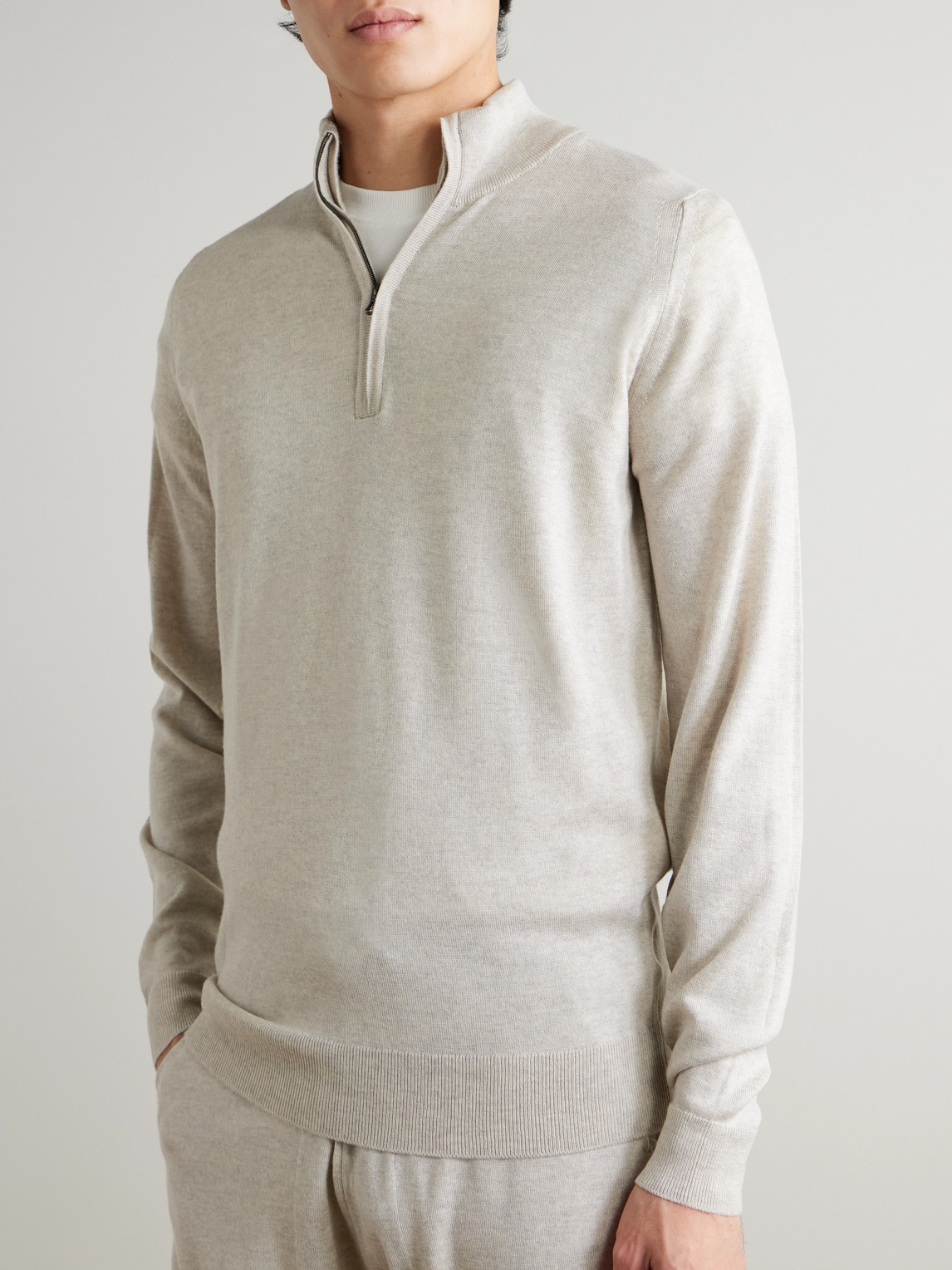 Tapton Slim-Fit Merino Wool Half-Zip Sweater