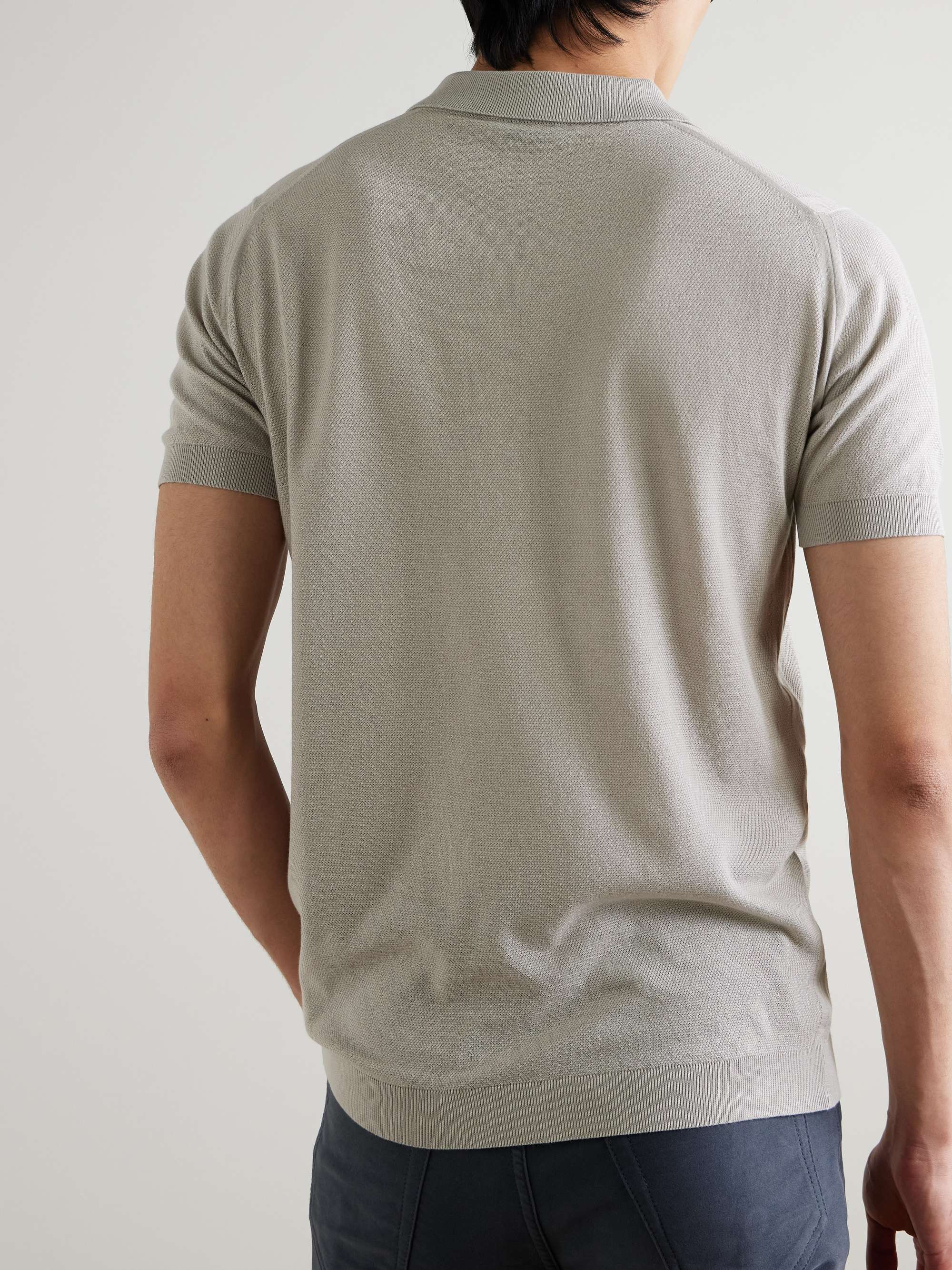 JOHN SMEDLEY Roth Slim-Fit Sea Island Cotton-Piqué Polo Shirt