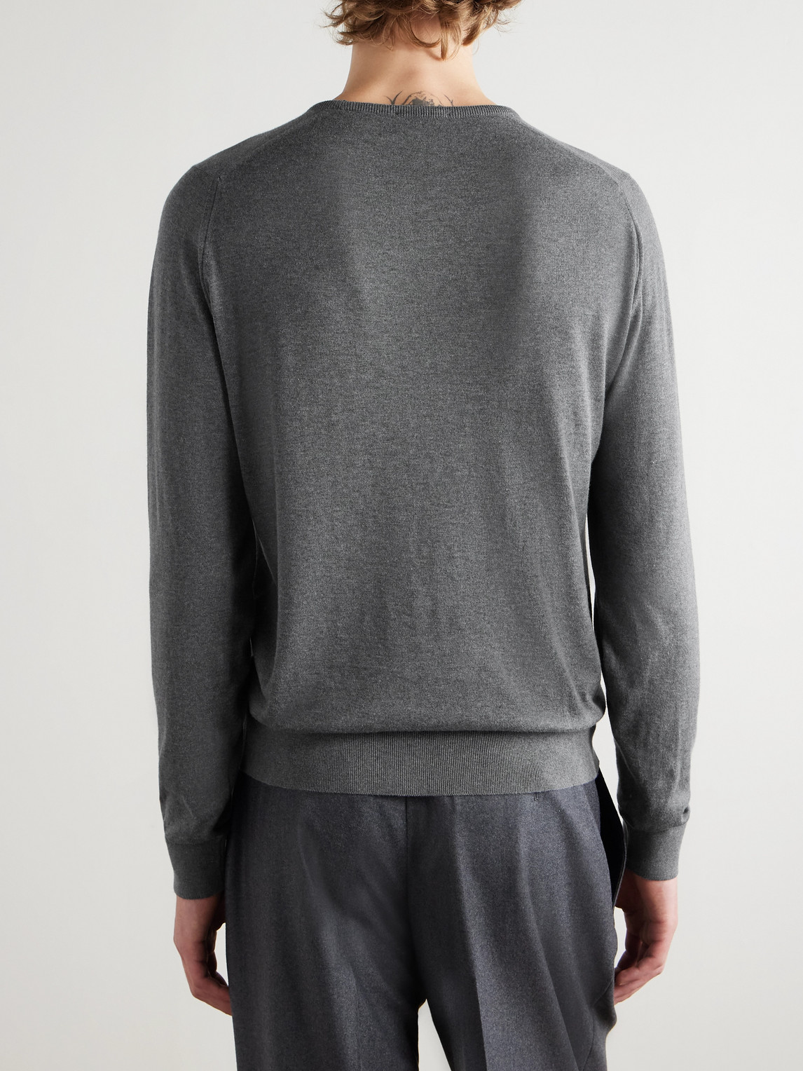  John Smedley - Hatfield Sea Island Cotton Sweater - Men - Gray - S 