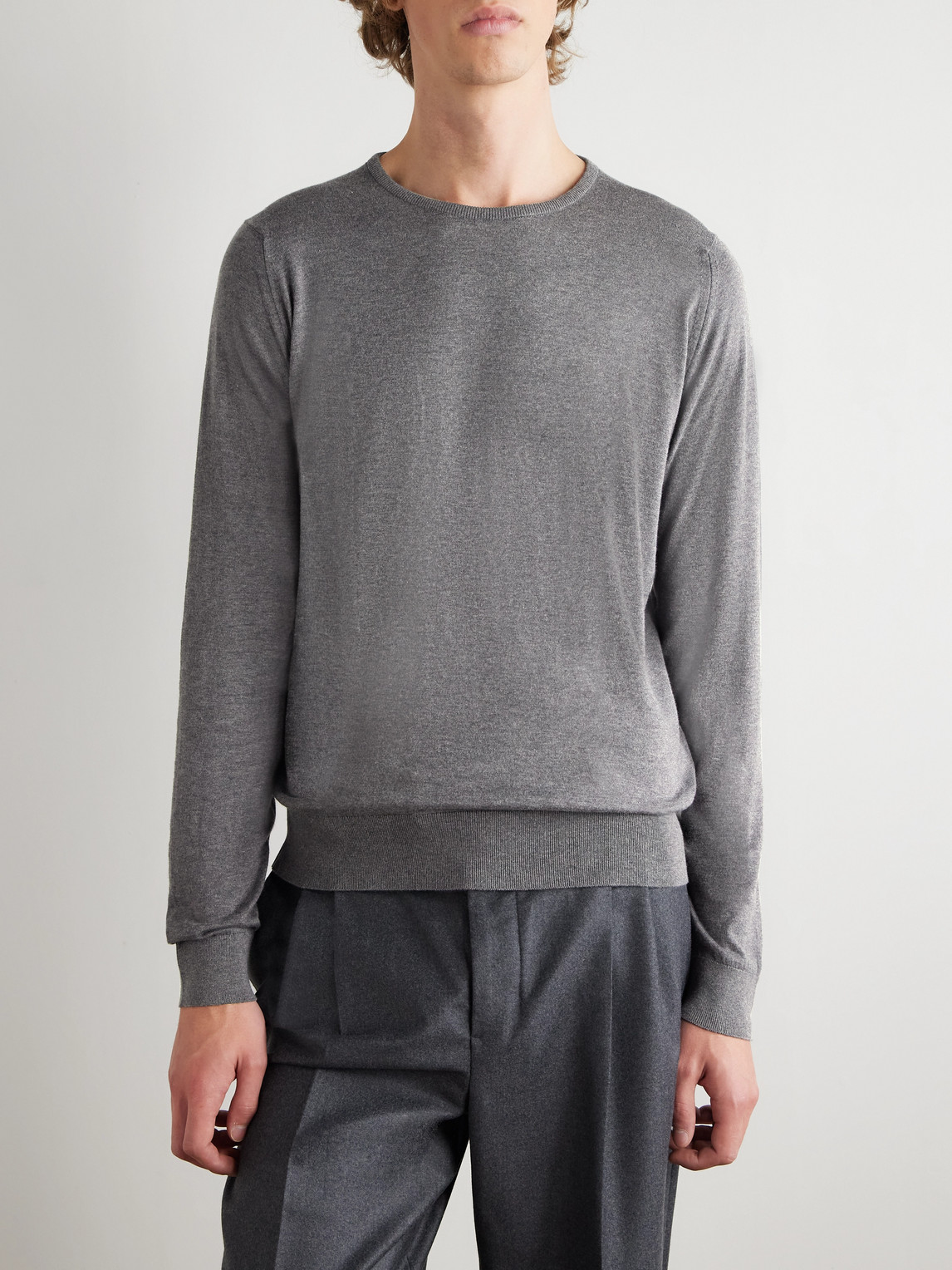  John Smedley - Hatfield Sea Island Cotton Sweater - Men - Gray - S 