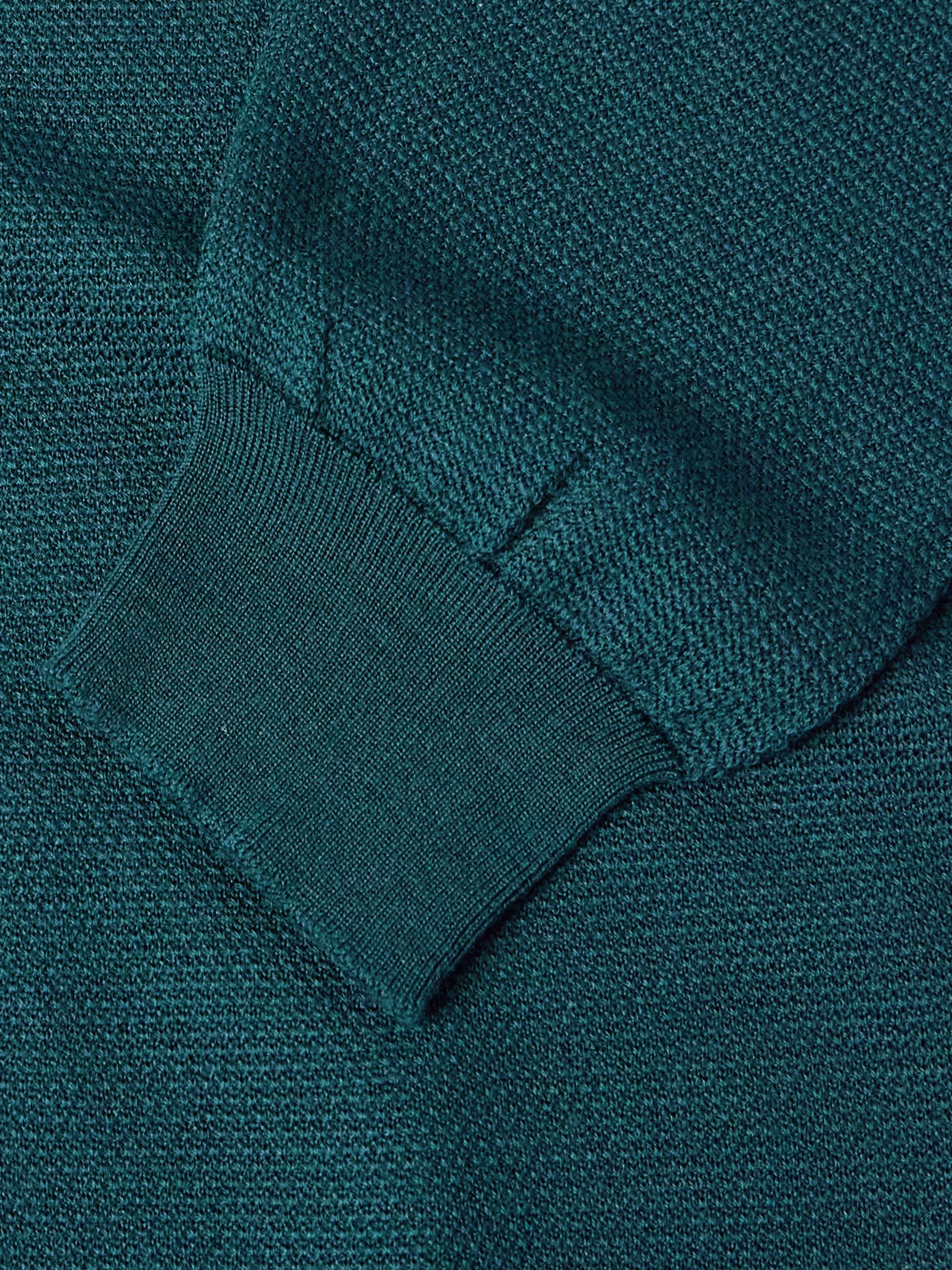 JOHN SMEDLEY Honeycomb-Knit Merino Wool Zip-Up Cardigan