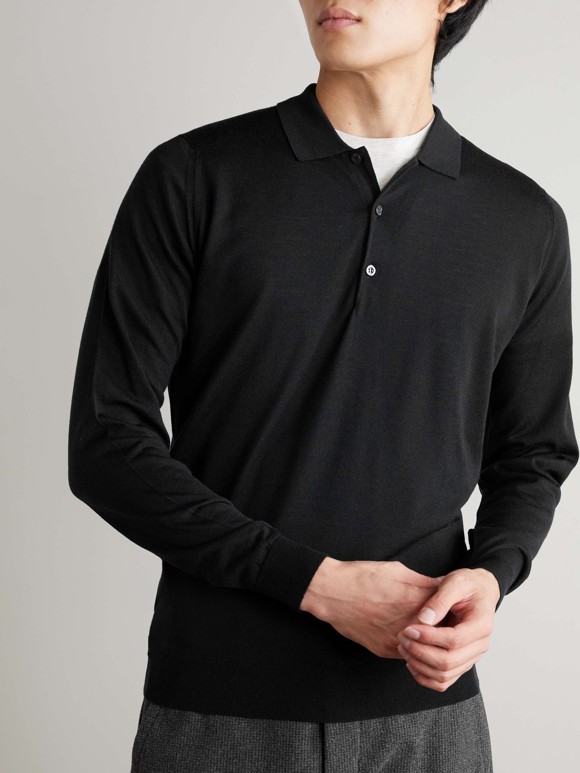 JOHN SMEDLEY Polo slim-fit in lana merino Belper