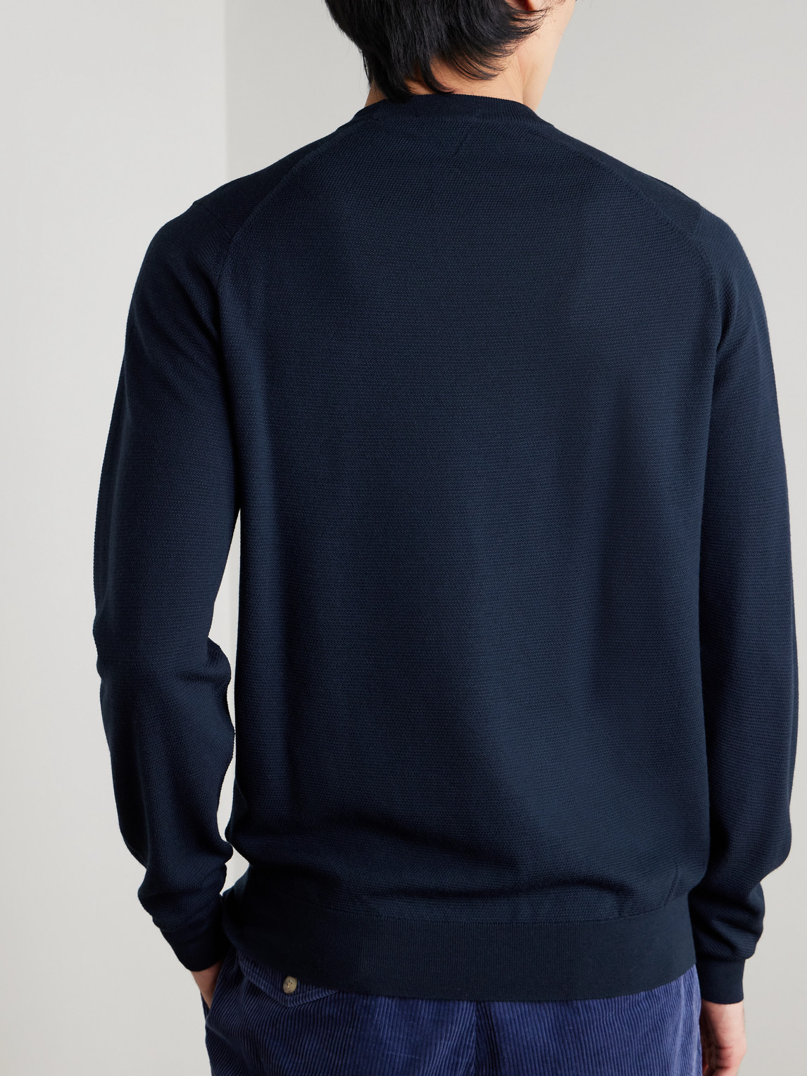 Honeycomb-Knit Merino Sweater