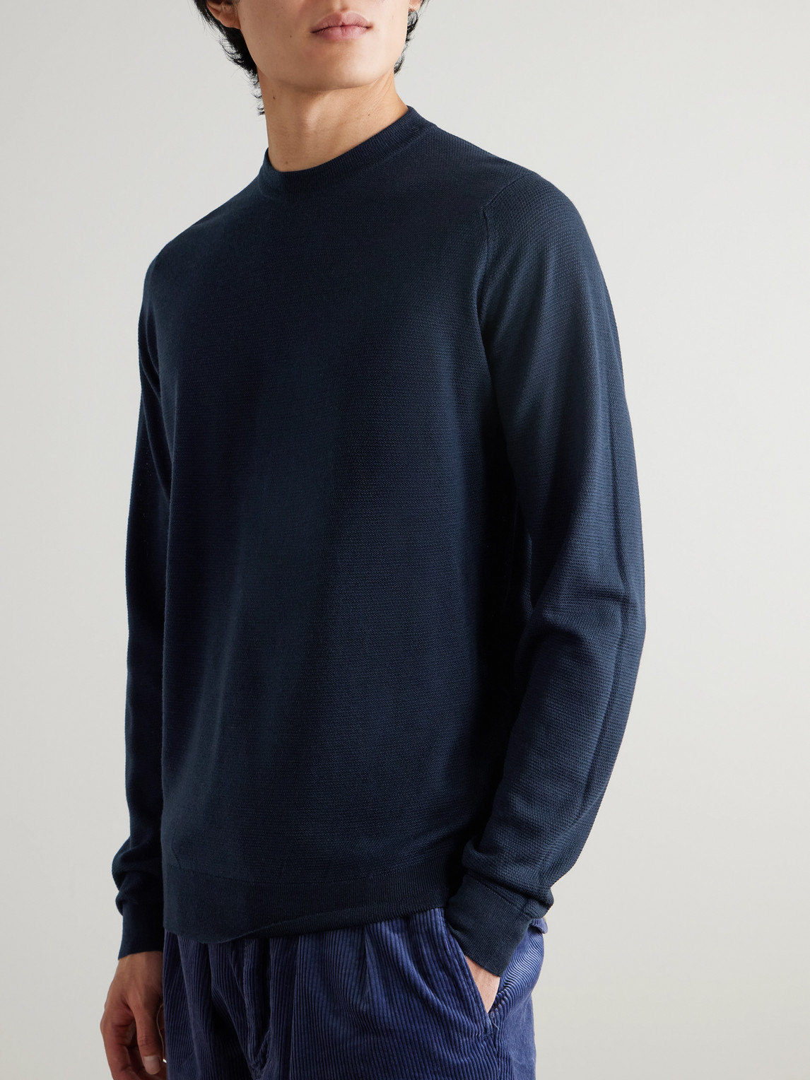 Honeycomb-Knit Merino Sweater