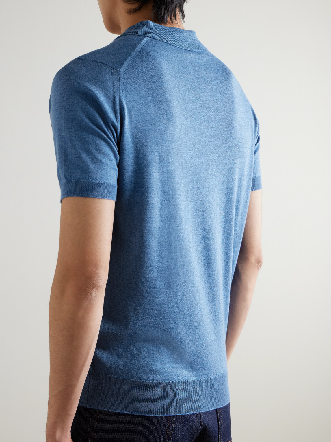 John Smedley Leyburn Merino Wool And Sea Island Cotton-blend Gauze Polo Shirt In Multi