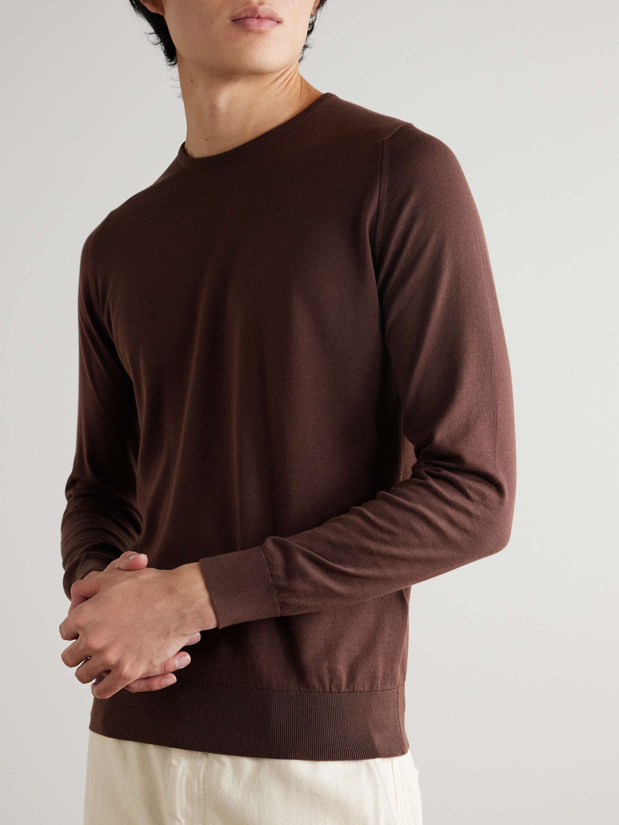 JOHN SMEDLEY Pullover in cotone Sea Island