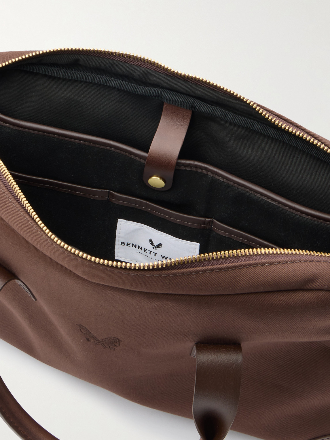 Bennett Winch Cotton-canvas And Full-grain Leather Briefcase In Brown