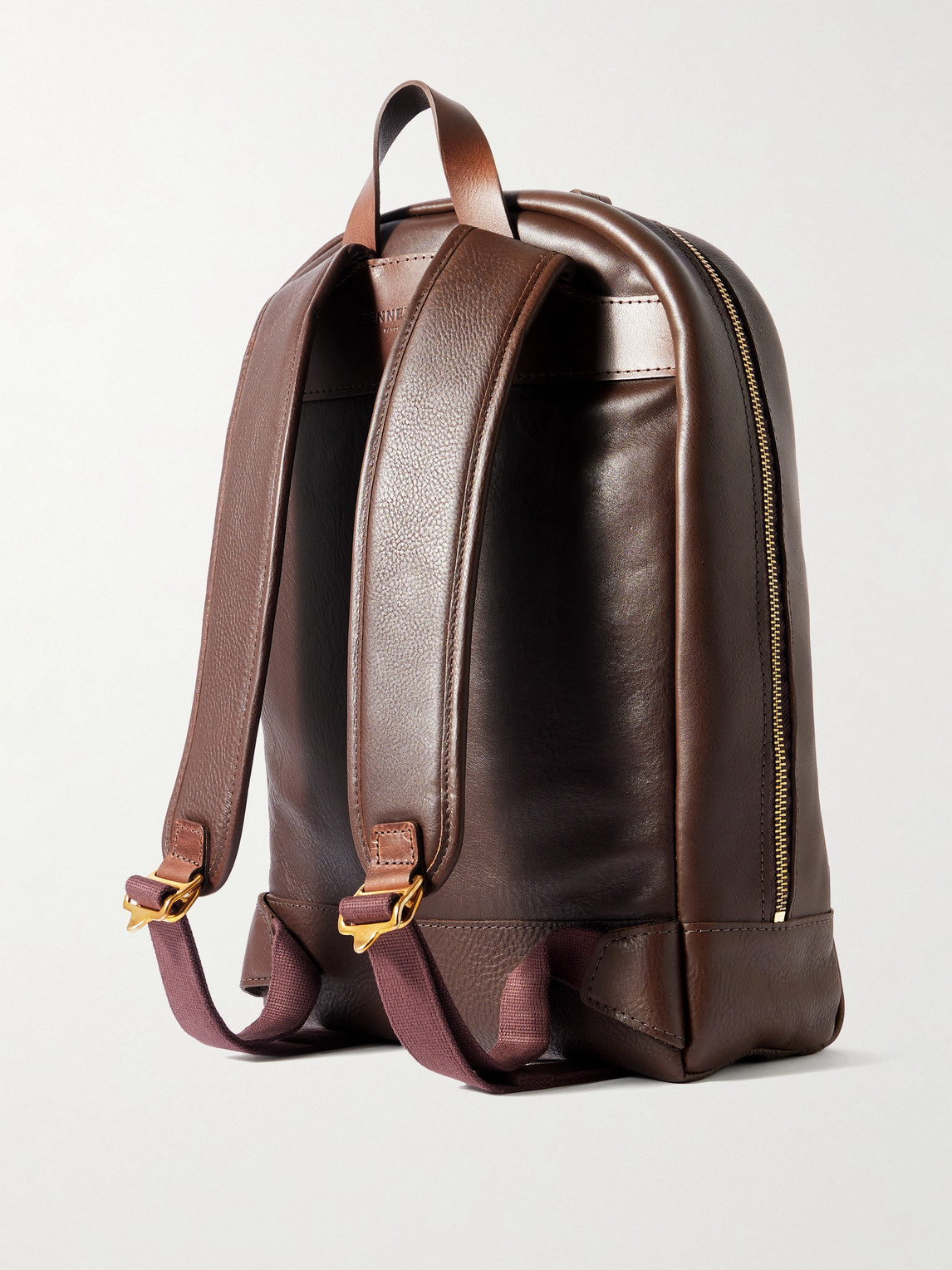 Bennett Winch Logo-debossed Full-grain Leather Backpack In Brown