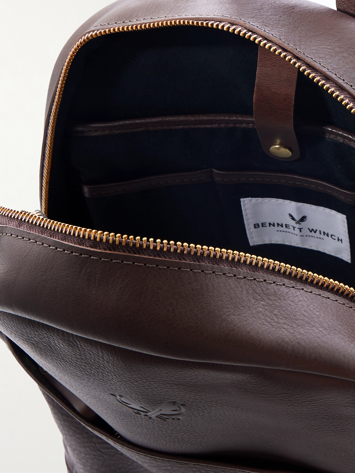 Bennett Winch Logo-debossed Full-grain Leather Backpack In Brown
